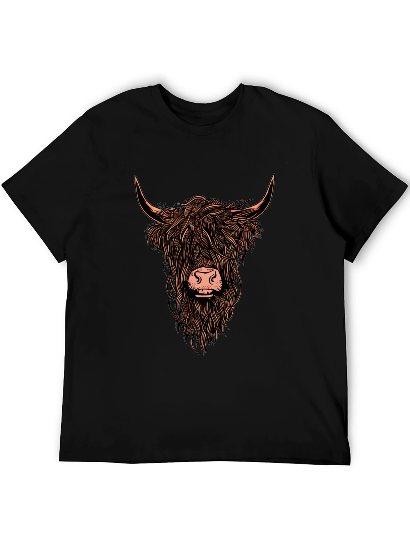 Highland Cow Graphic Print Tee - Trendy Unisex T-Shirt