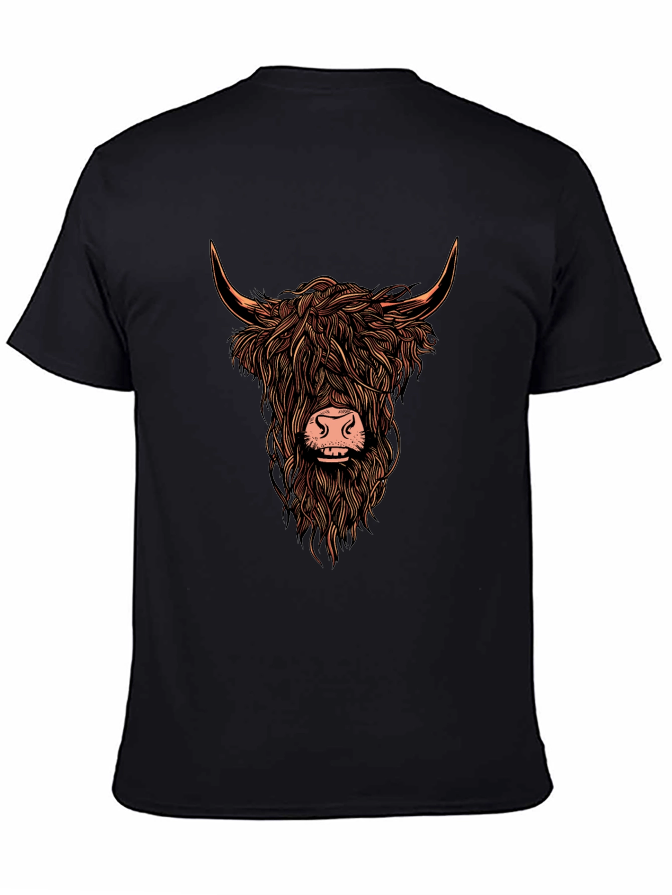 Highland Cow Graphic Print Tee - Trendy Unisex T-Shirt