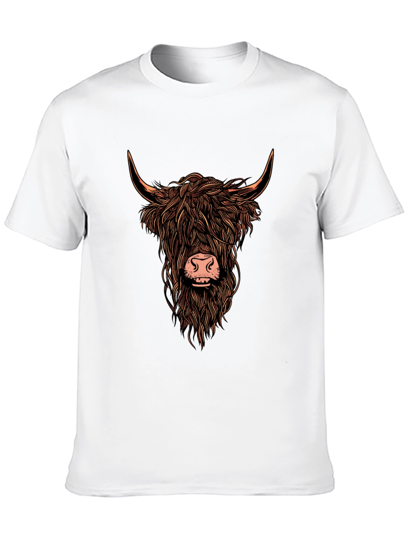 Highland Cow Graphic Print Tee - Trendy Unisex T-Shirt