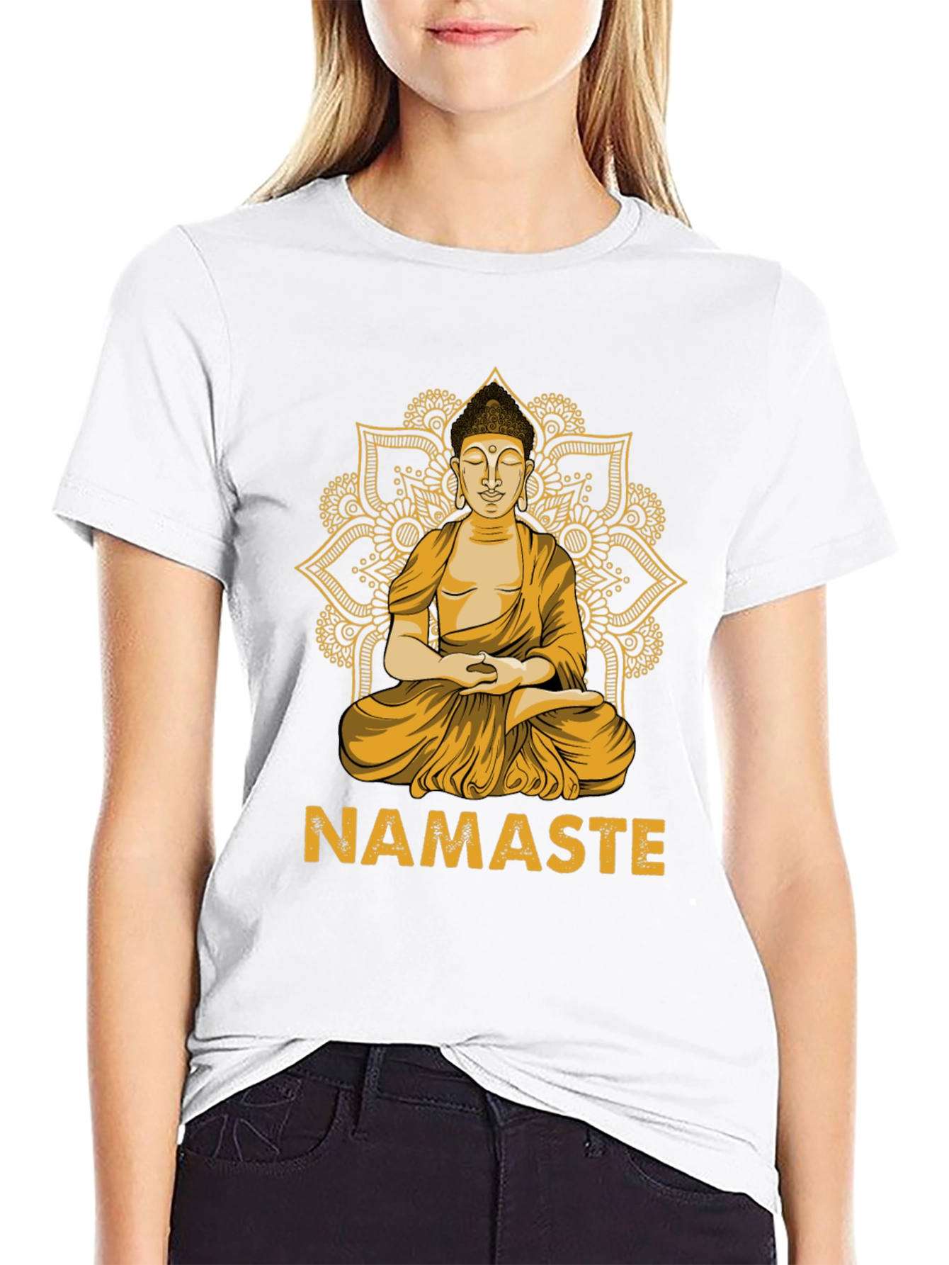 Buddha Namaste Graphic Tee - Spiritual Zen Shirt