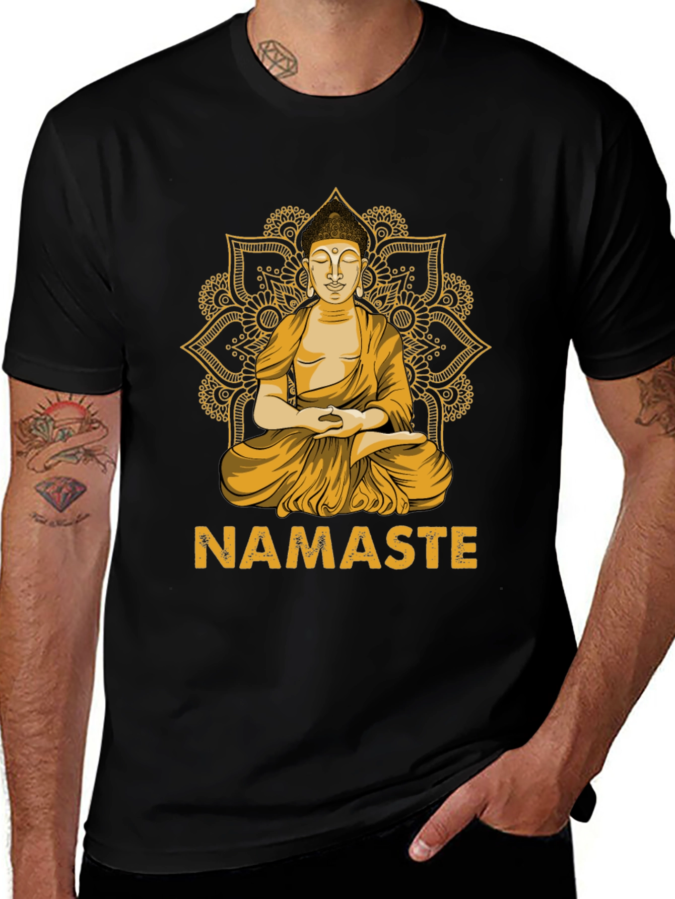 Buddha Namaste Graphic Tee - Spiritual Zen Shirt
