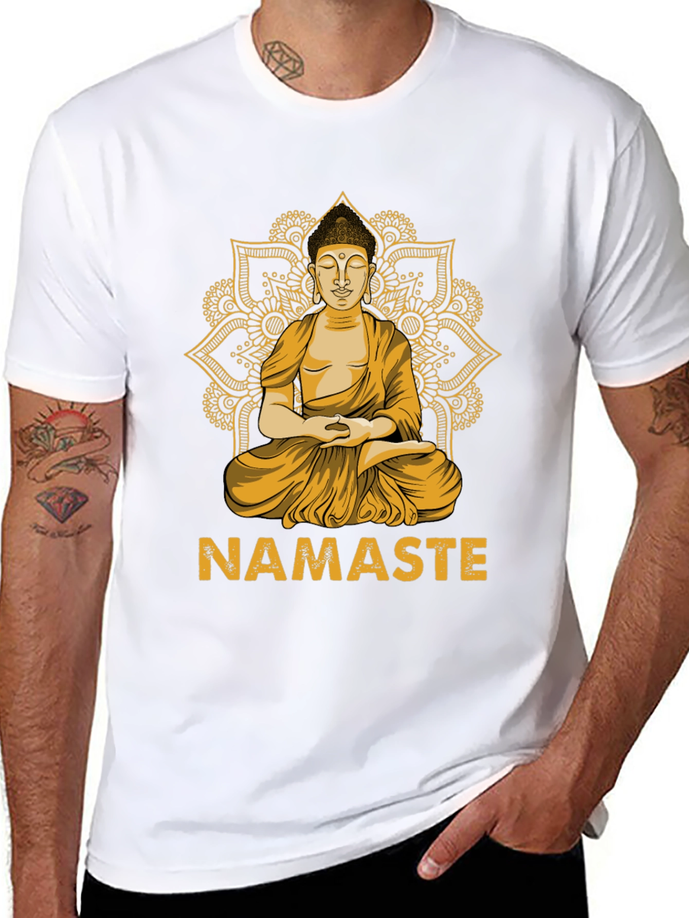 Buddha Namaste Graphic Tee - Spiritual Zen Shirt