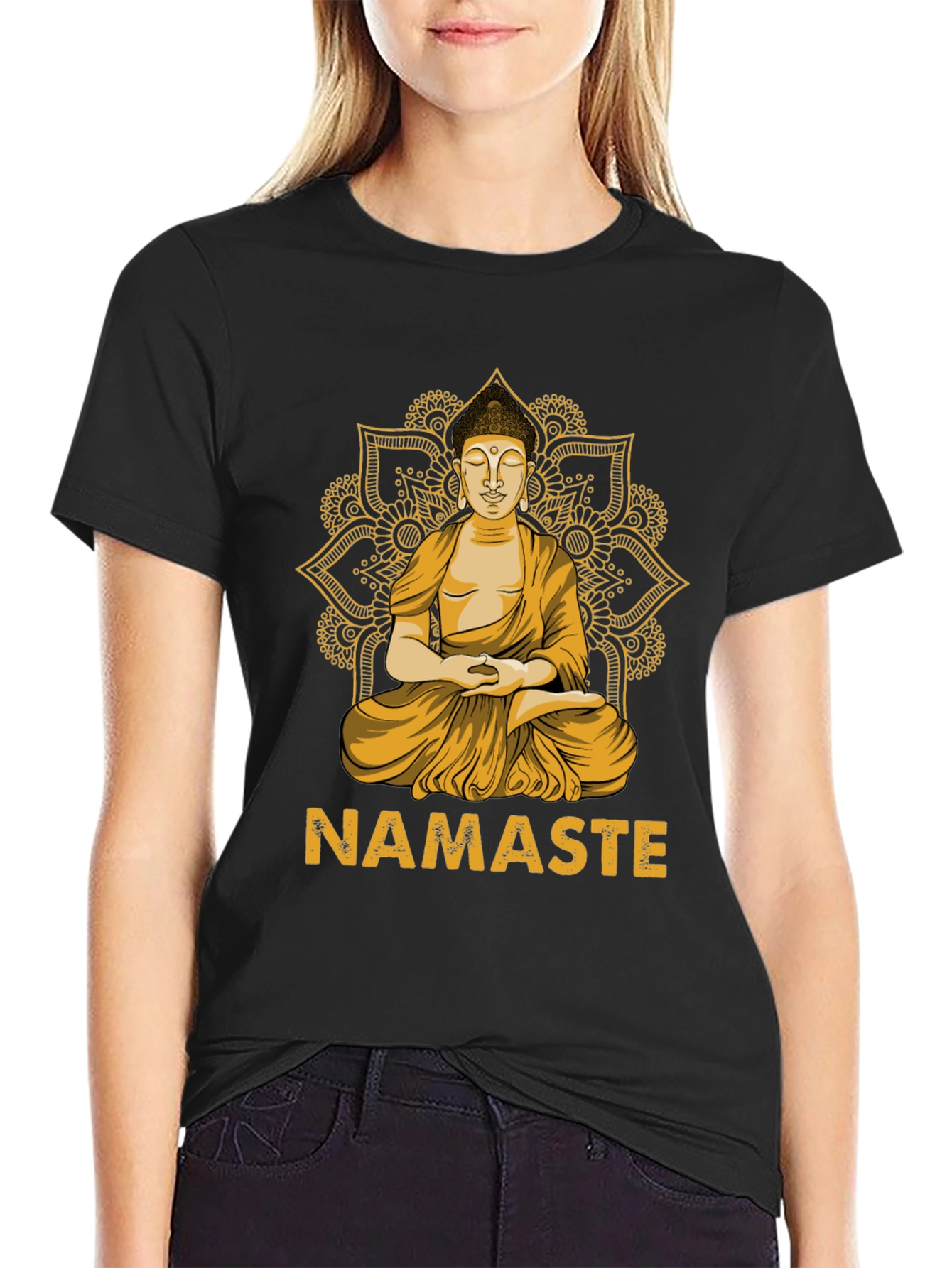 Buddha Namaste Graphic Tee - Spiritual Zen Shirt