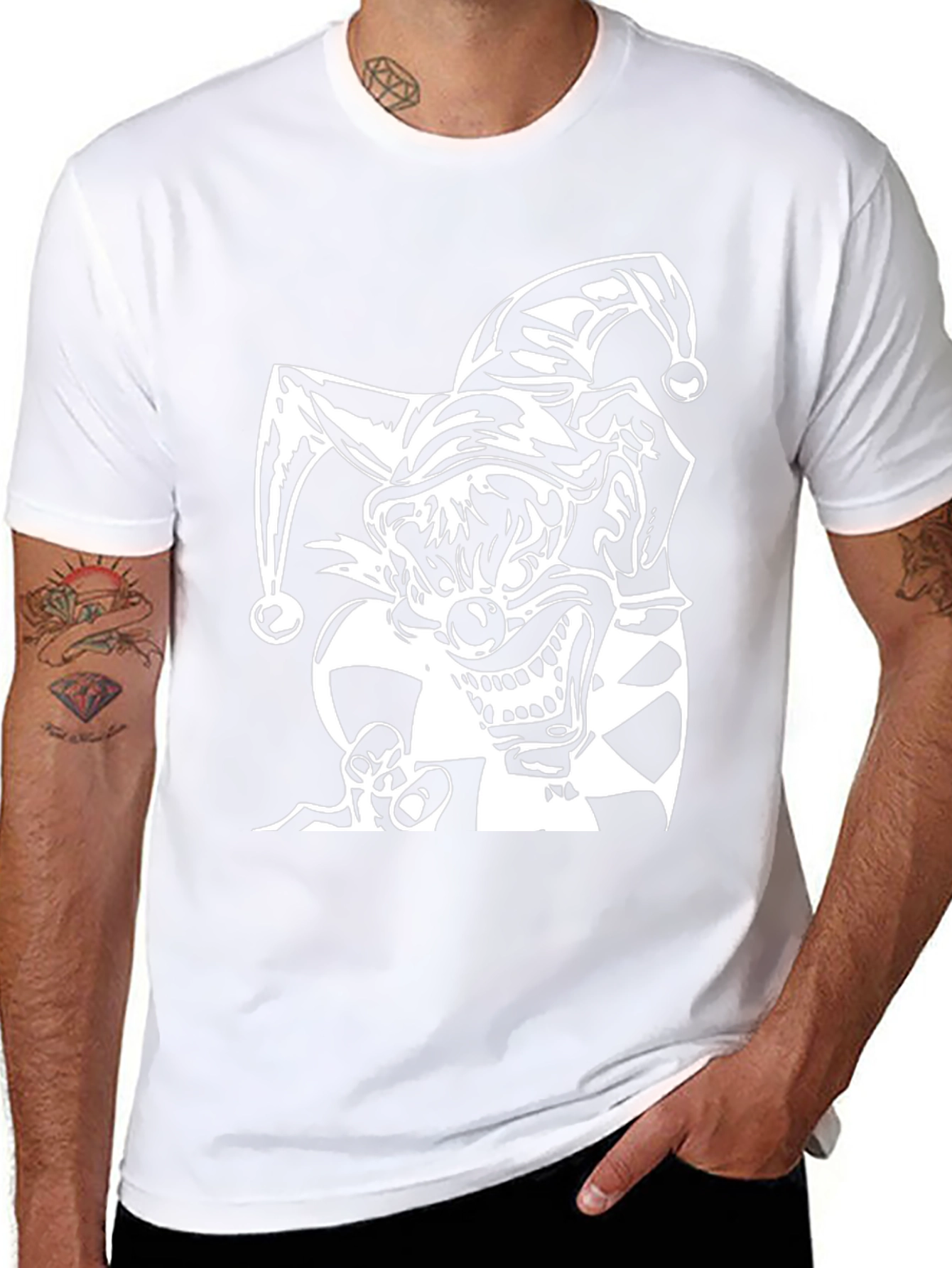 Evil Jester Graphic Tee - Black Cotton Shirt
