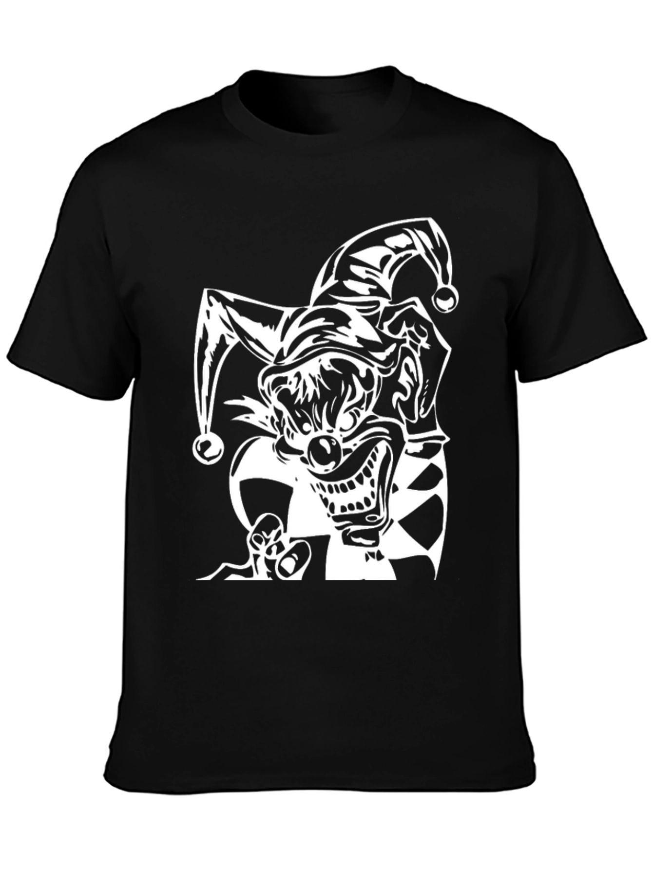 Evil Jester Graphic Tee - Black Cotton Shirt