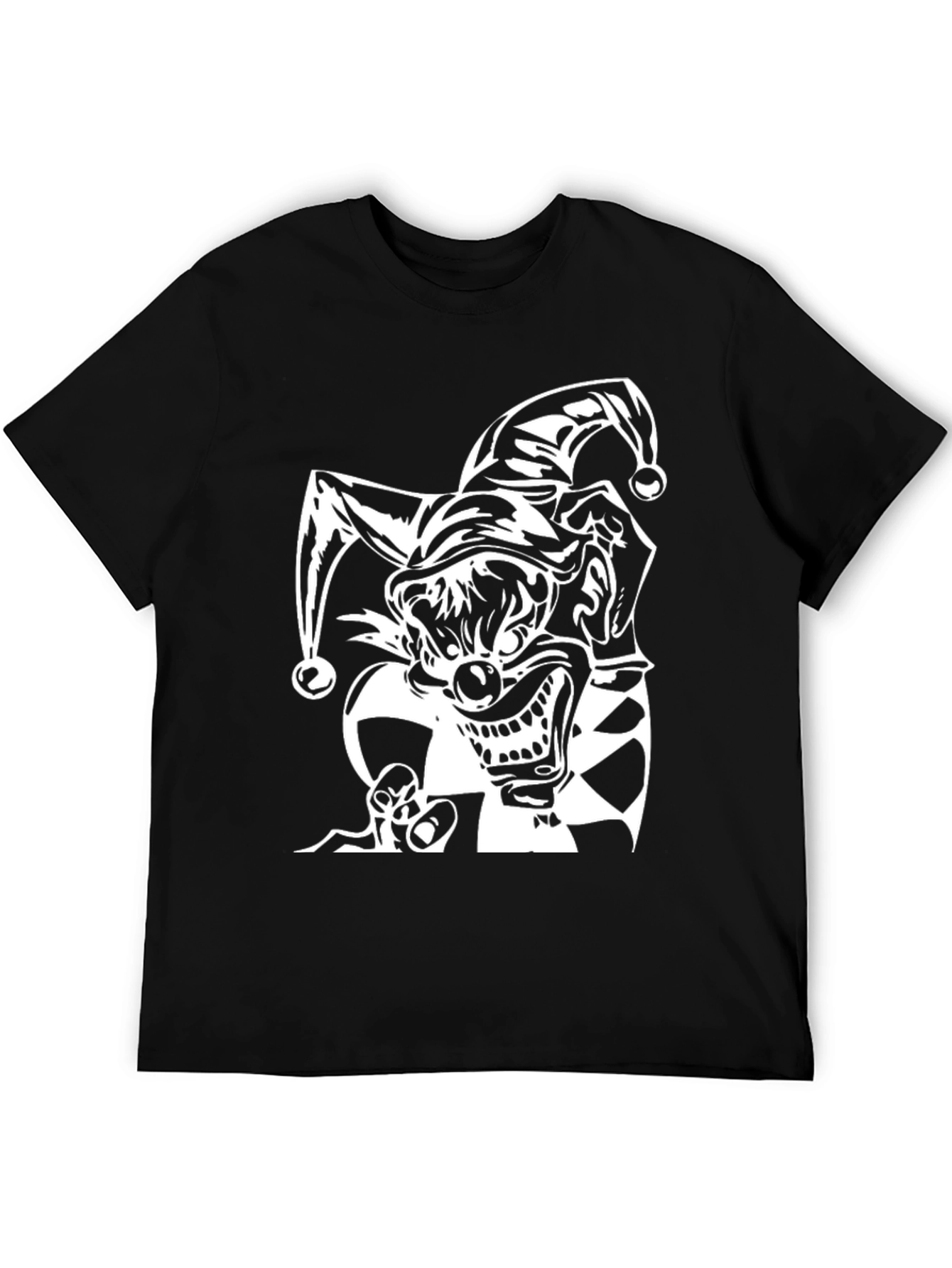 Evil Jester Graphic Tee - Black Cotton Shirt