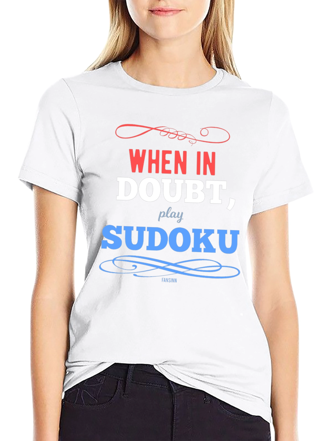 When In Doubt Play Sudoku Black T-Shirt