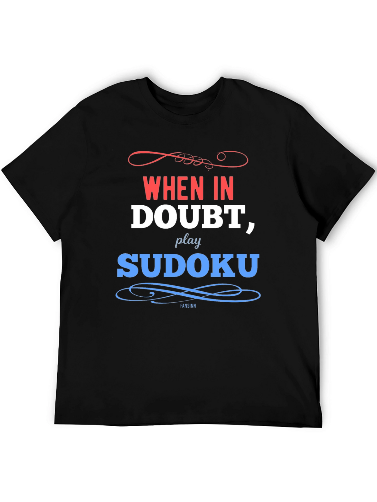 When In Doubt Play Sudoku Black T-Shirt