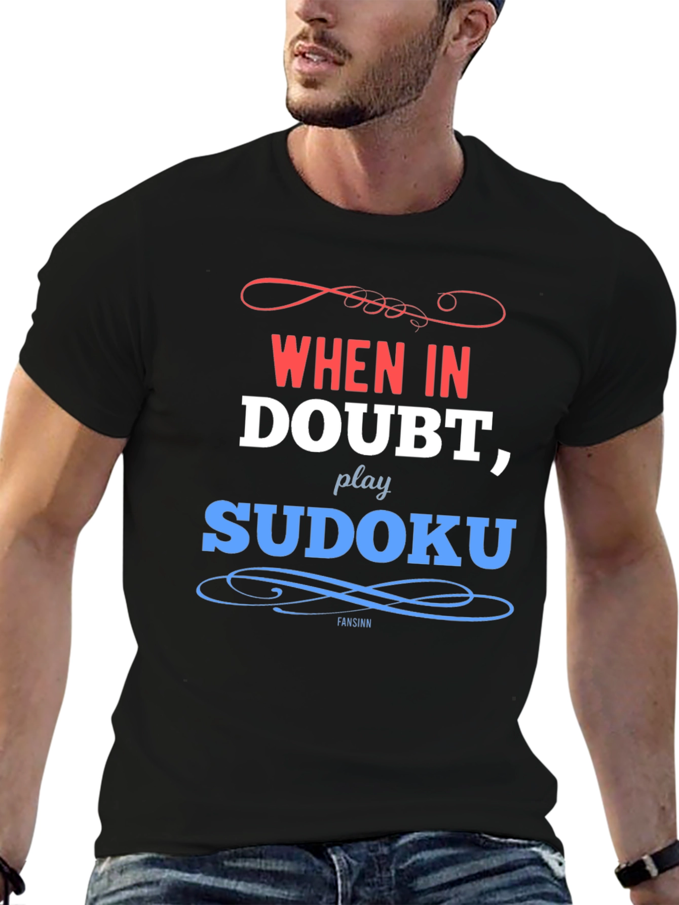 When In Doubt Play Sudoku Black T-Shirt