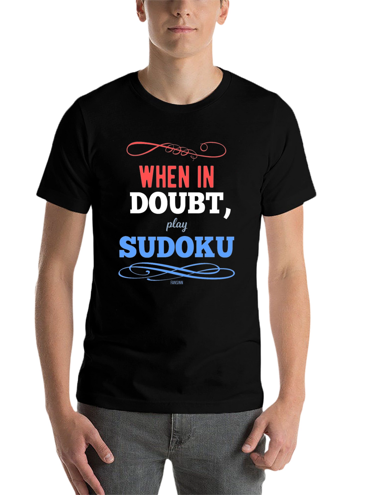 When In Doubt Play Sudoku Black T-Shirt