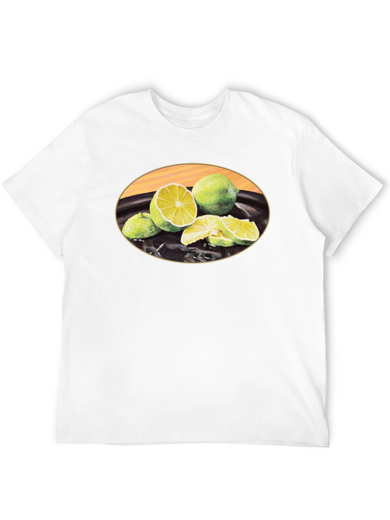 Lime Fruit Graphic Black T-Shirt