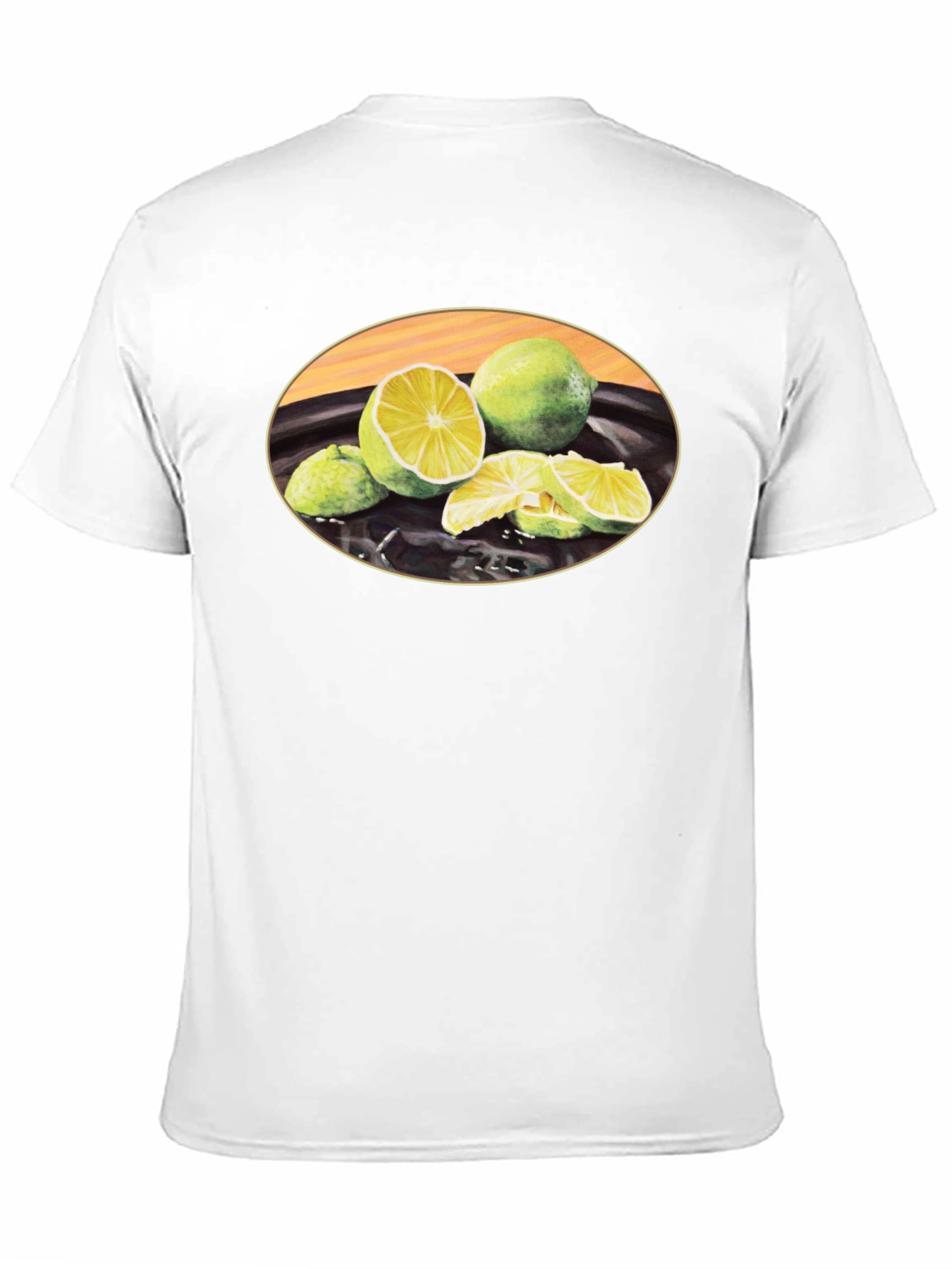 Lime Fruit Graphic Black T-Shirt
