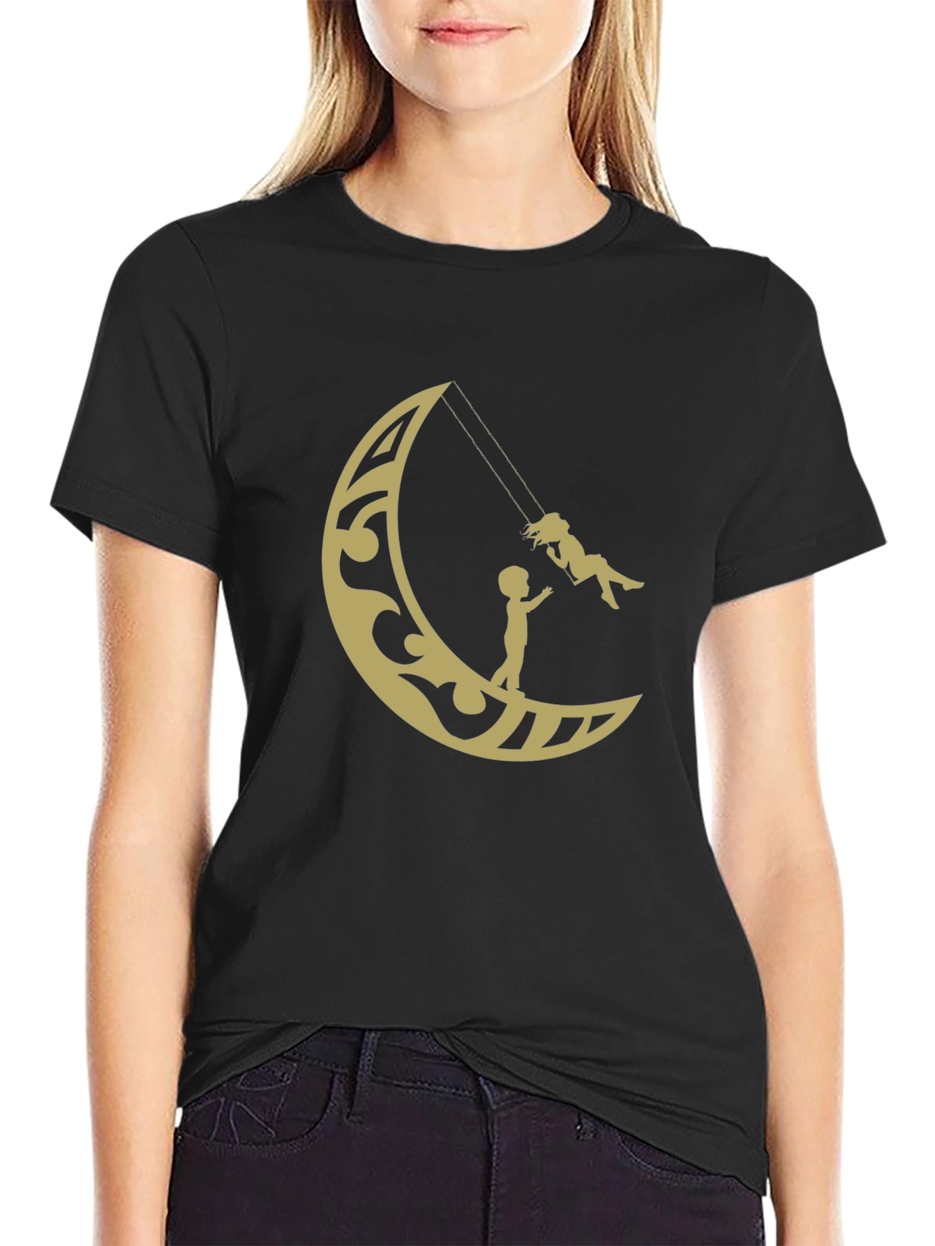 Moon Swing Graphic Tee - Stylish Cotton T-Shirt