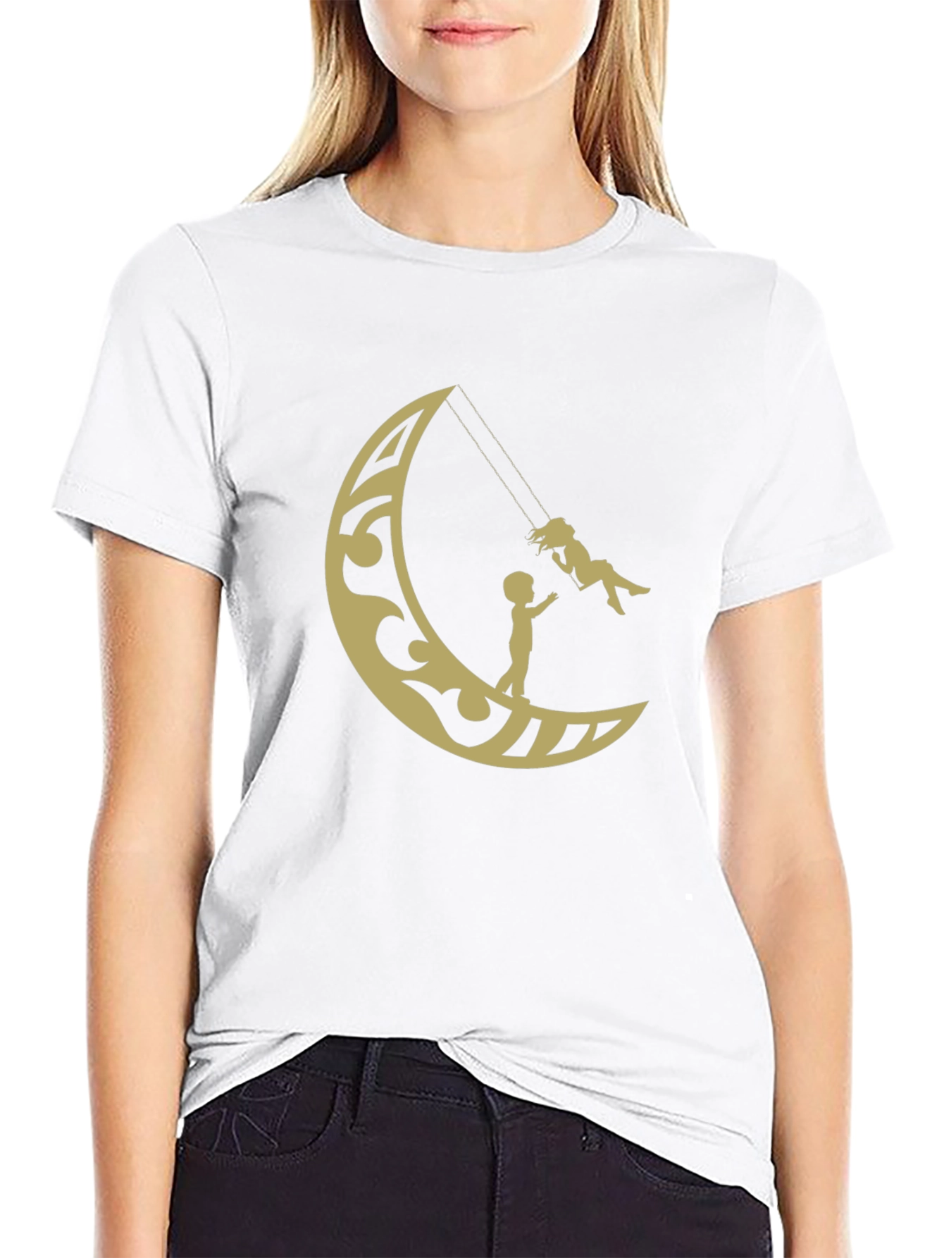 Moon Swing Graphic Tee - Stylish Cotton T-Shirt