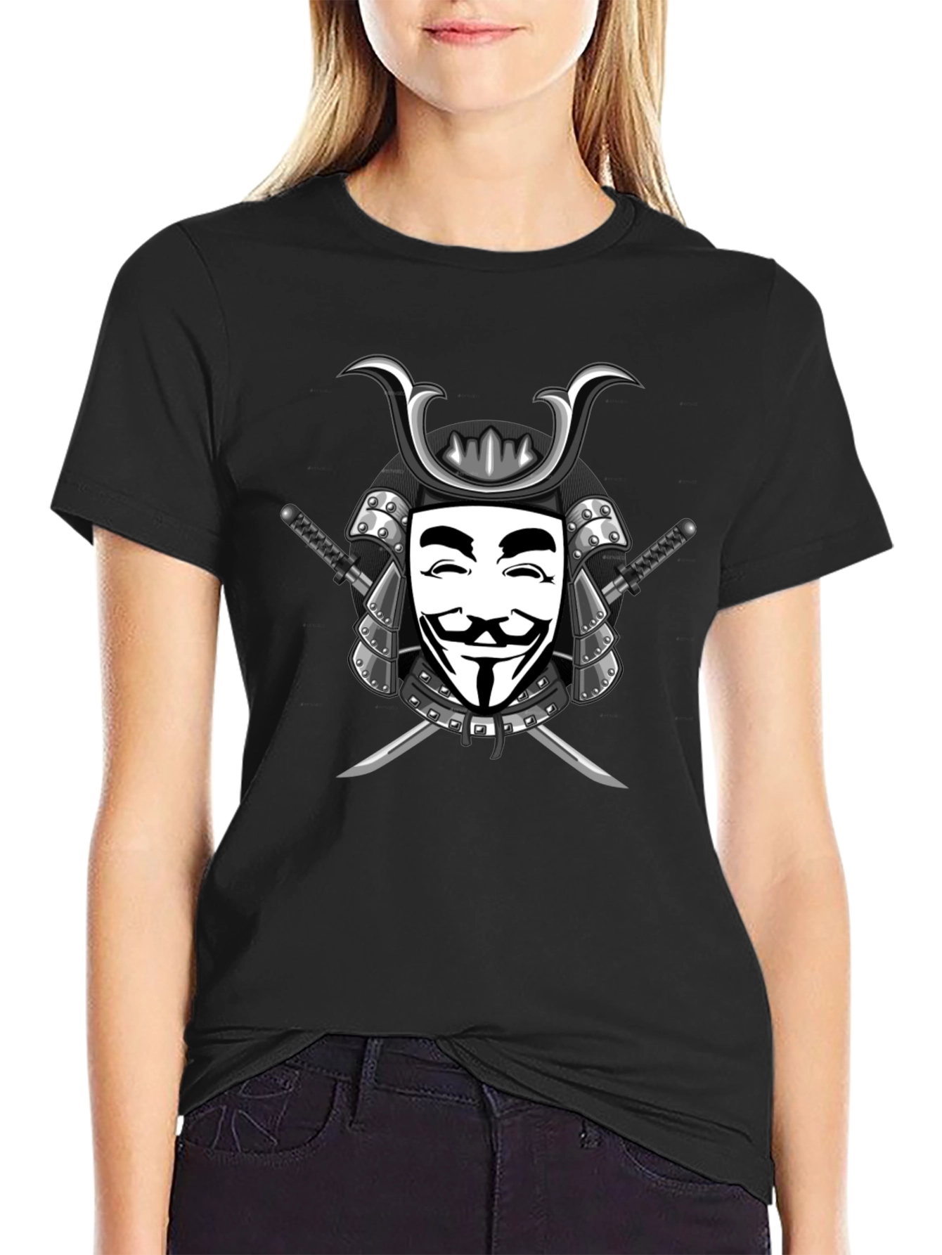 Samurai V Anonymous Mask Graphic T-Shirt