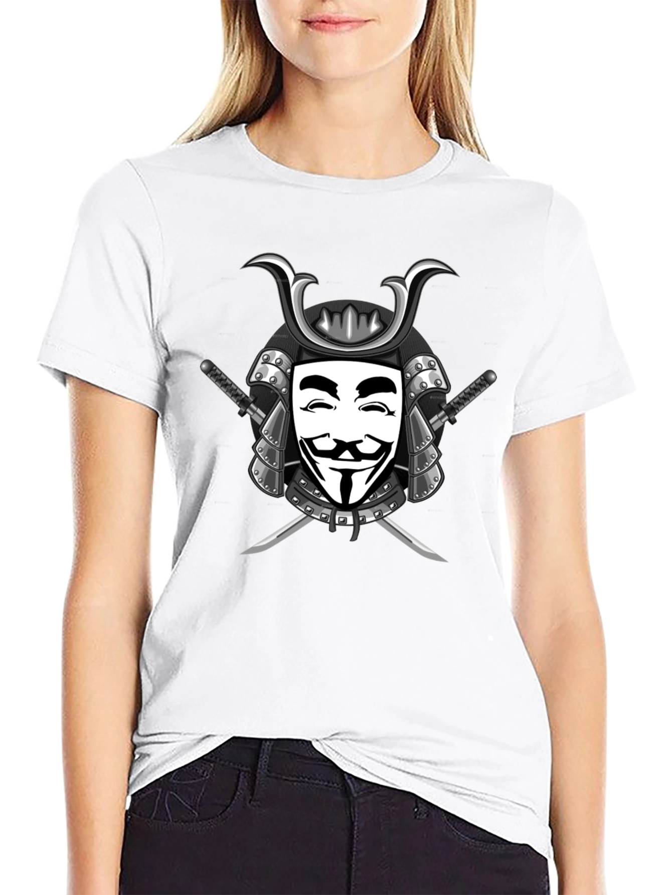 Samurai V Anonymous Mask Graphic T-Shirt