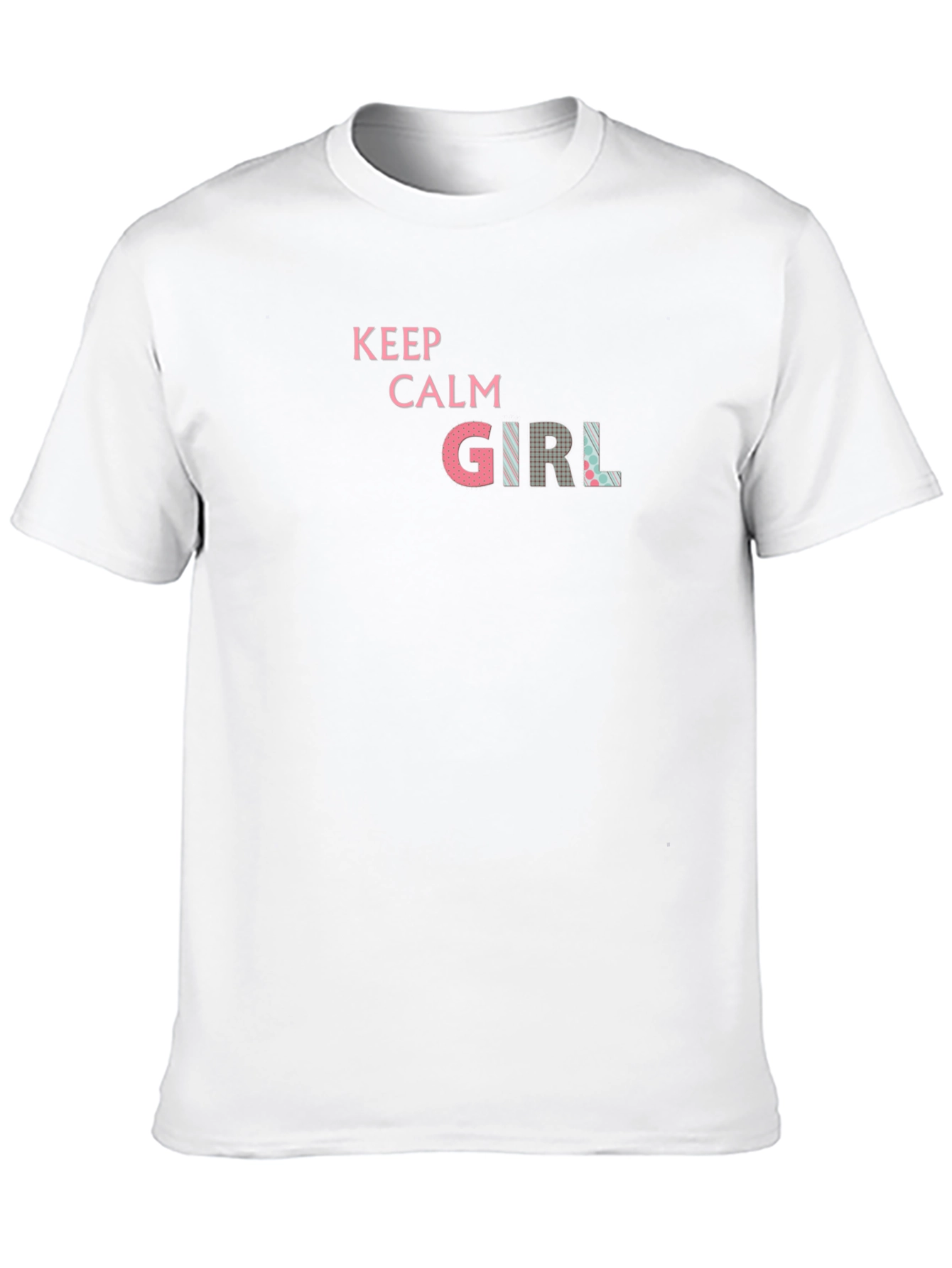 Keep Calm Girl Graphic Print Black T-Shirt