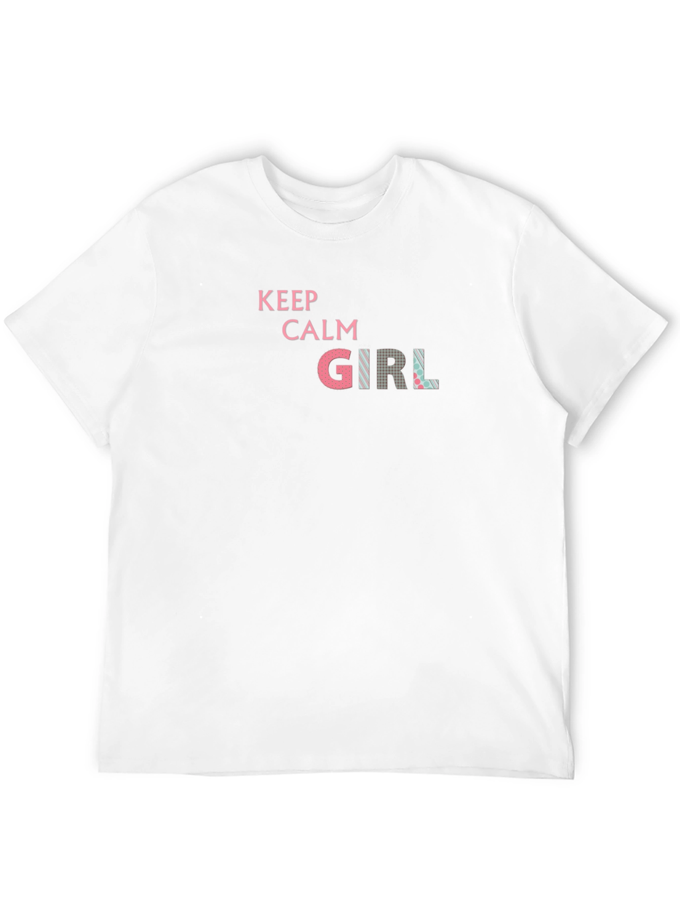 Keep Calm Girl Graphic Print Black T-Shirt