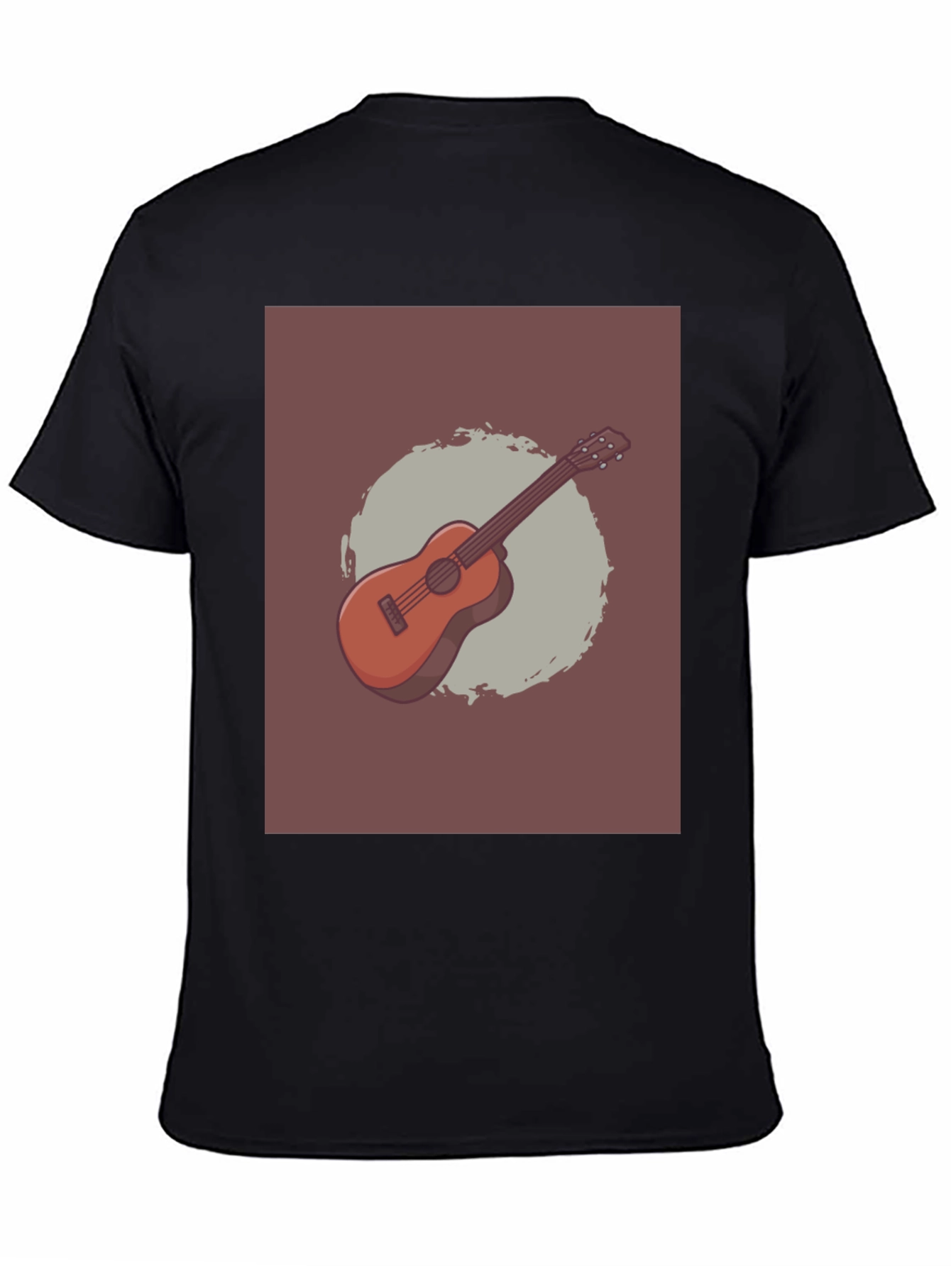 Guitar Graphic Tee - Mens Casual Black T-Shirt
