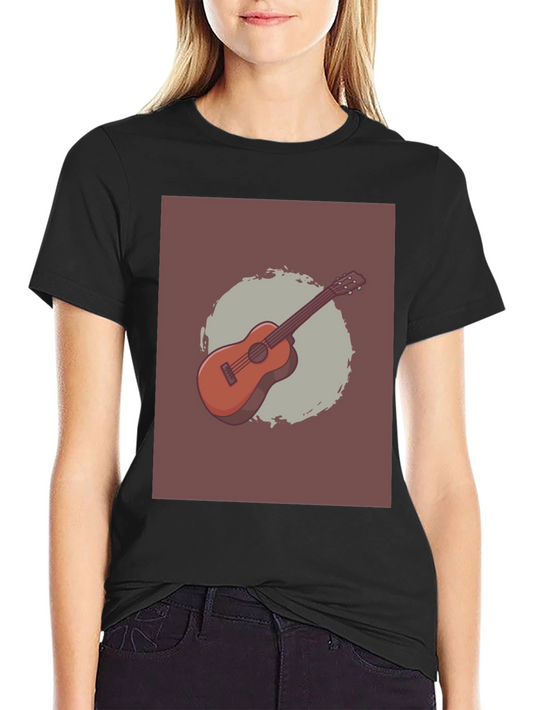 Guitar Graphic Tee - Mens Casual Black T-Shirt