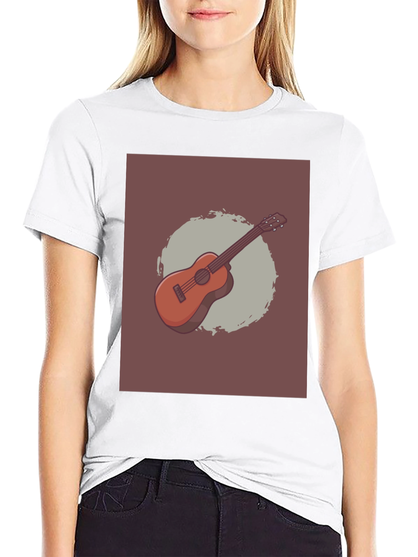Guitar Graphic Tee - Mens Casual Black T-Shirt