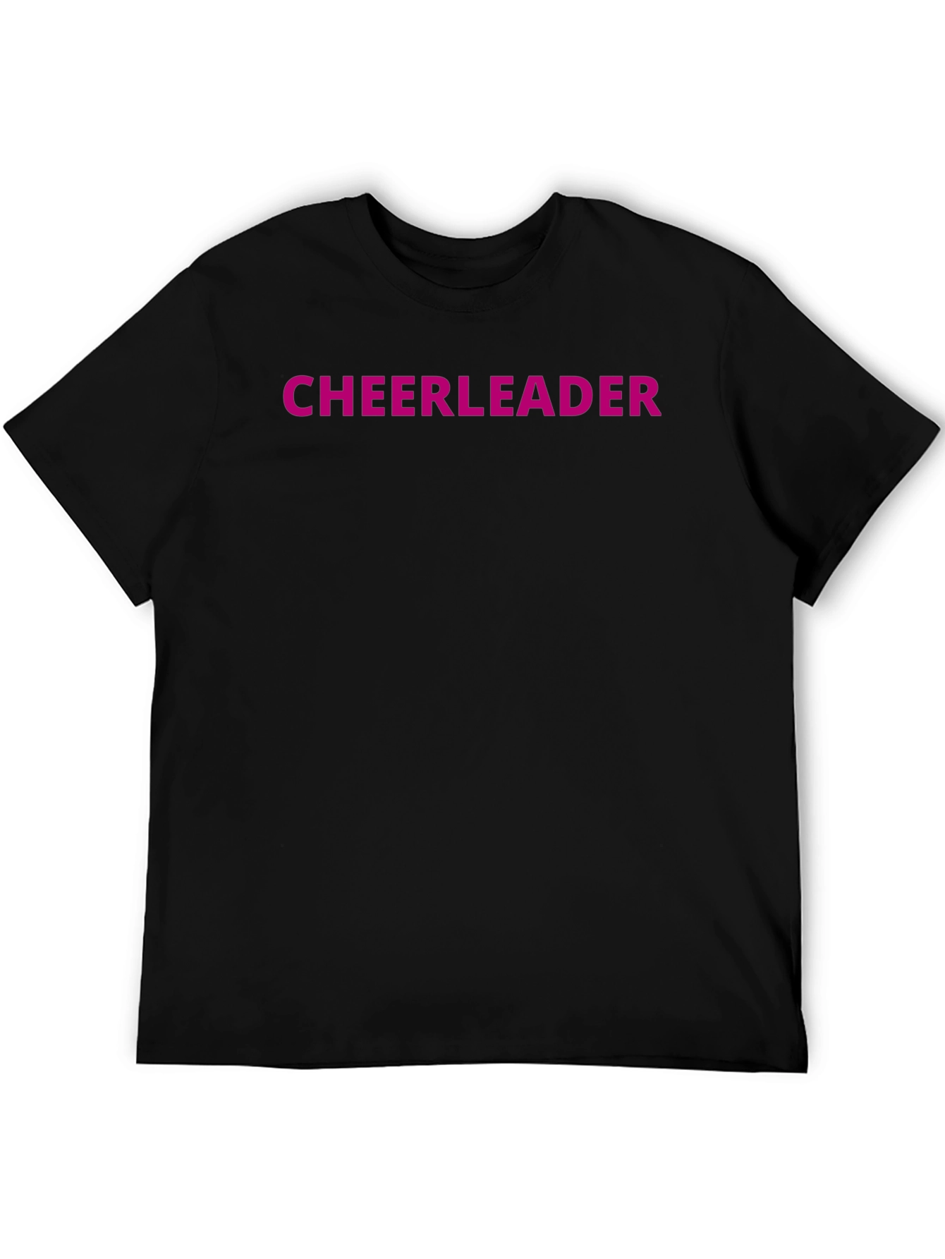 Cheerleader Graphic Black Crew Neck T-Shirt