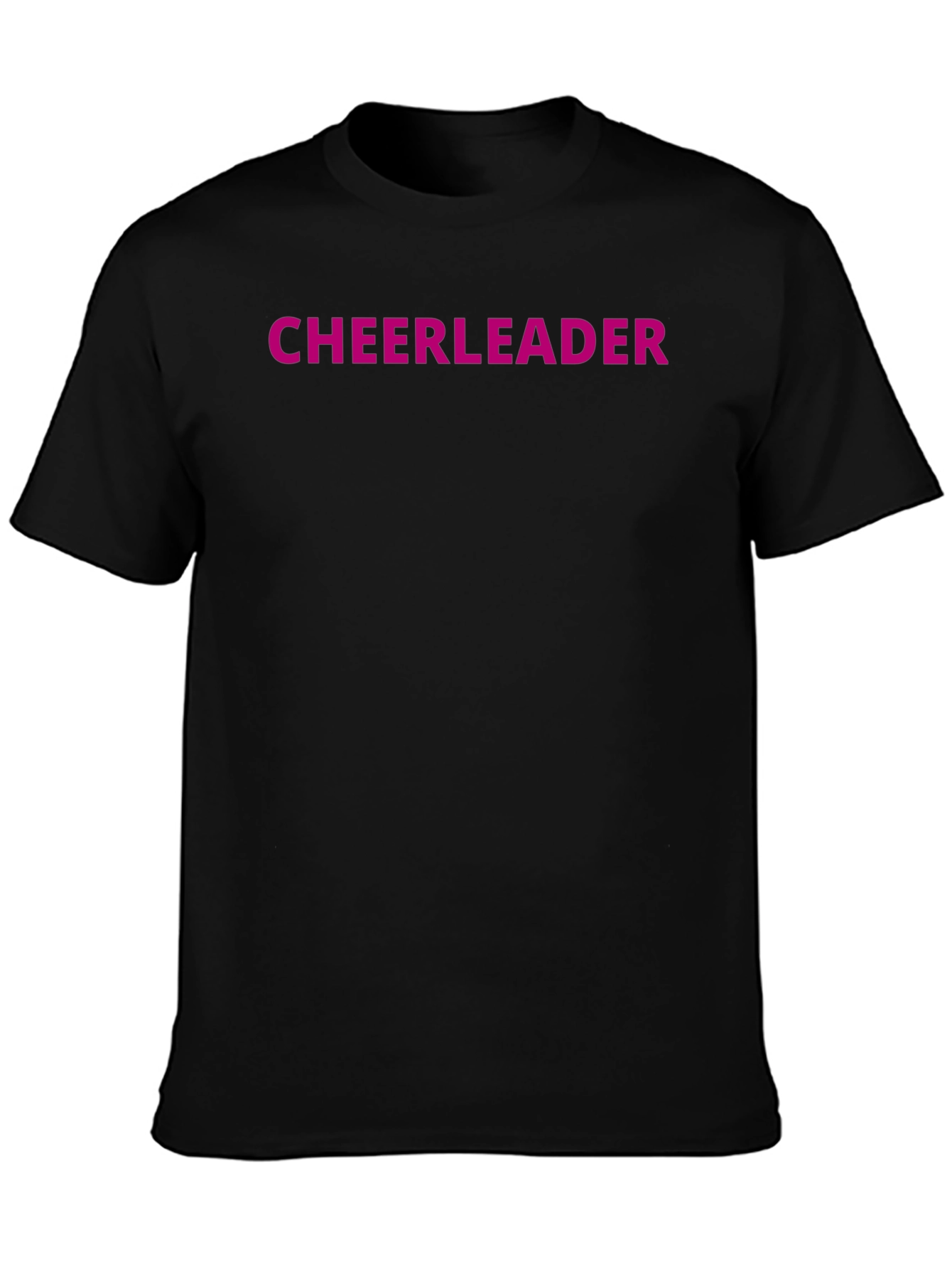 Cheerleader Graphic Black Crew Neck T-Shirt