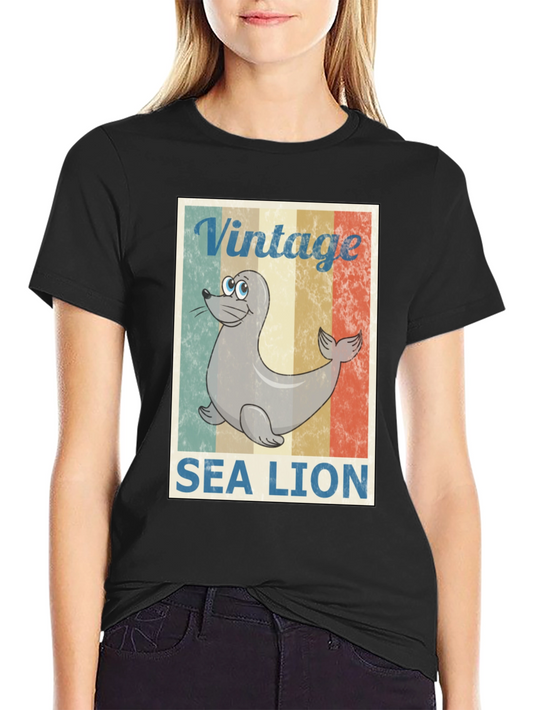 Vintage Sea Lion Graphic T-Shirt