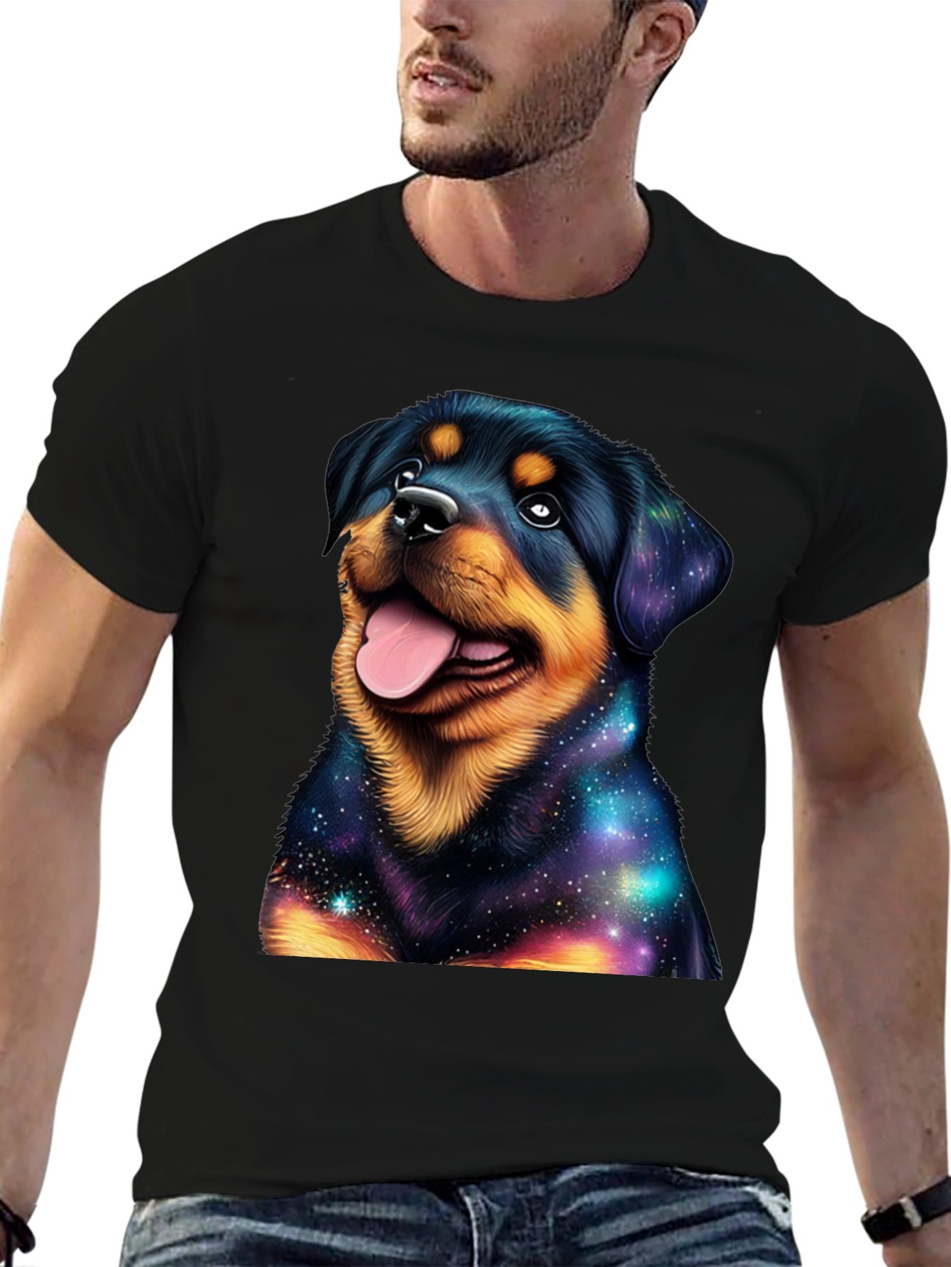 Galaxy Rottweiler Graphic T-Shirt - Stylish Dog Tee
