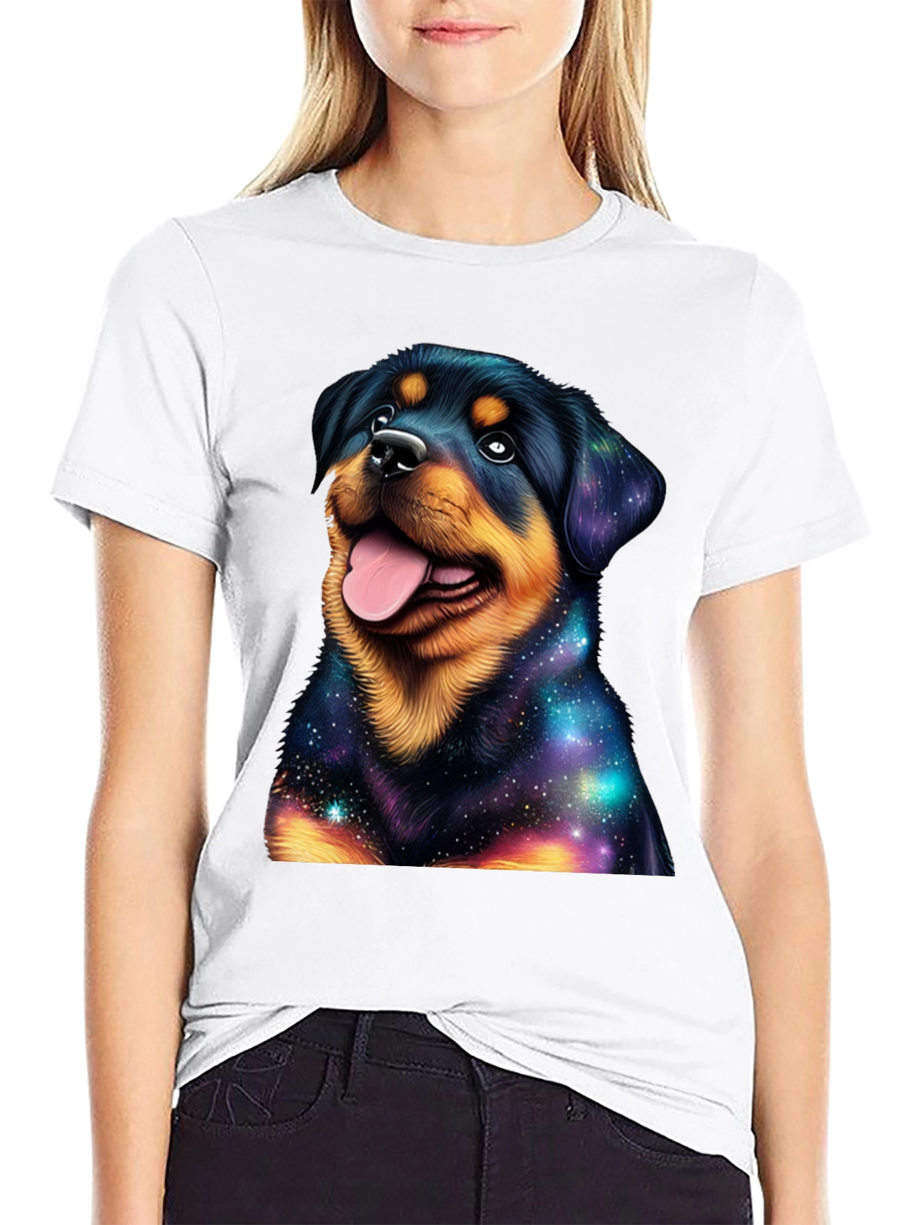 Galaxy Rottweiler Graphic T-Shirt - Stylish Dog Tee