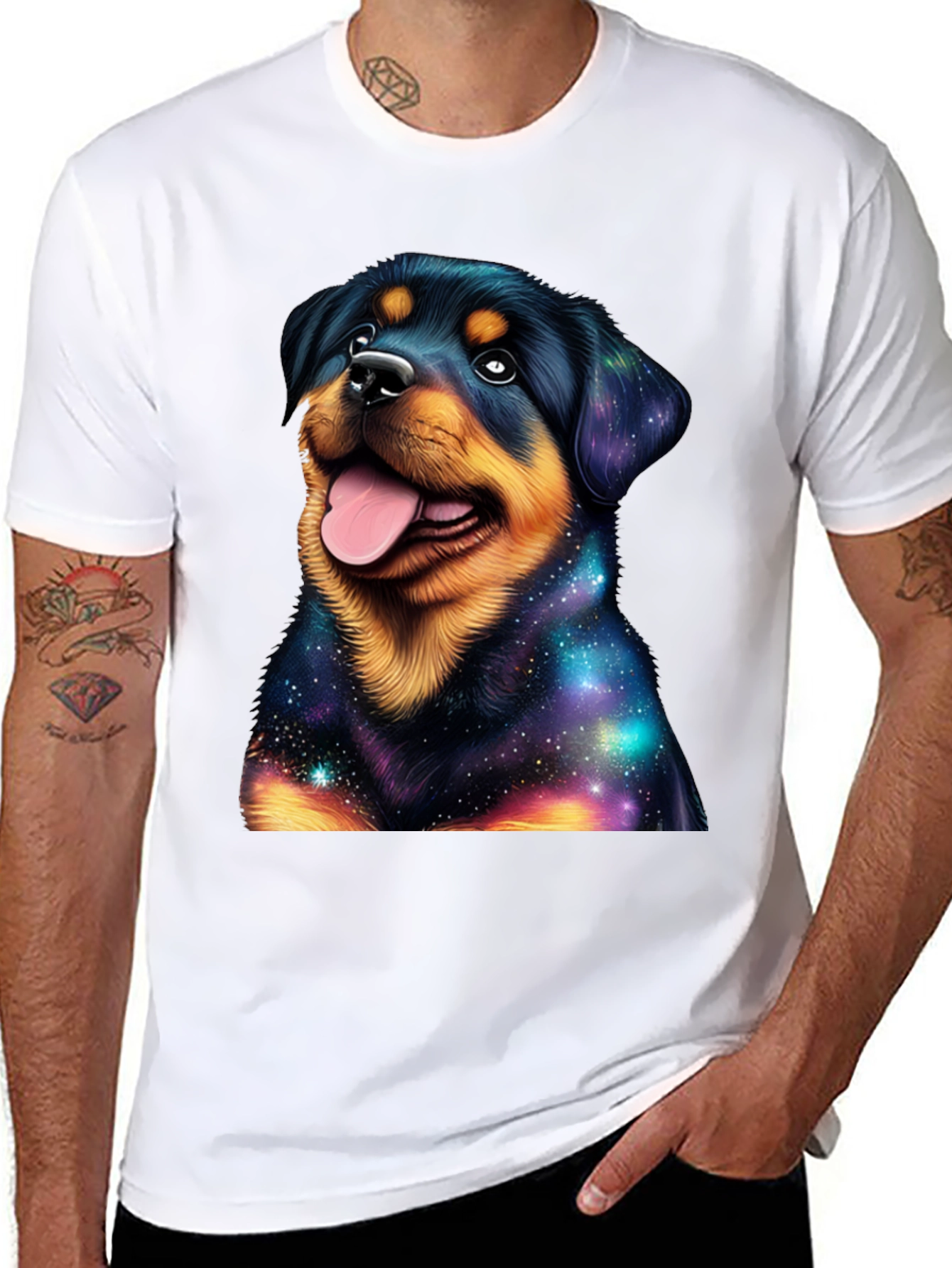 Galaxy Rottweiler Graphic T-Shirt - Stylish Dog Tee