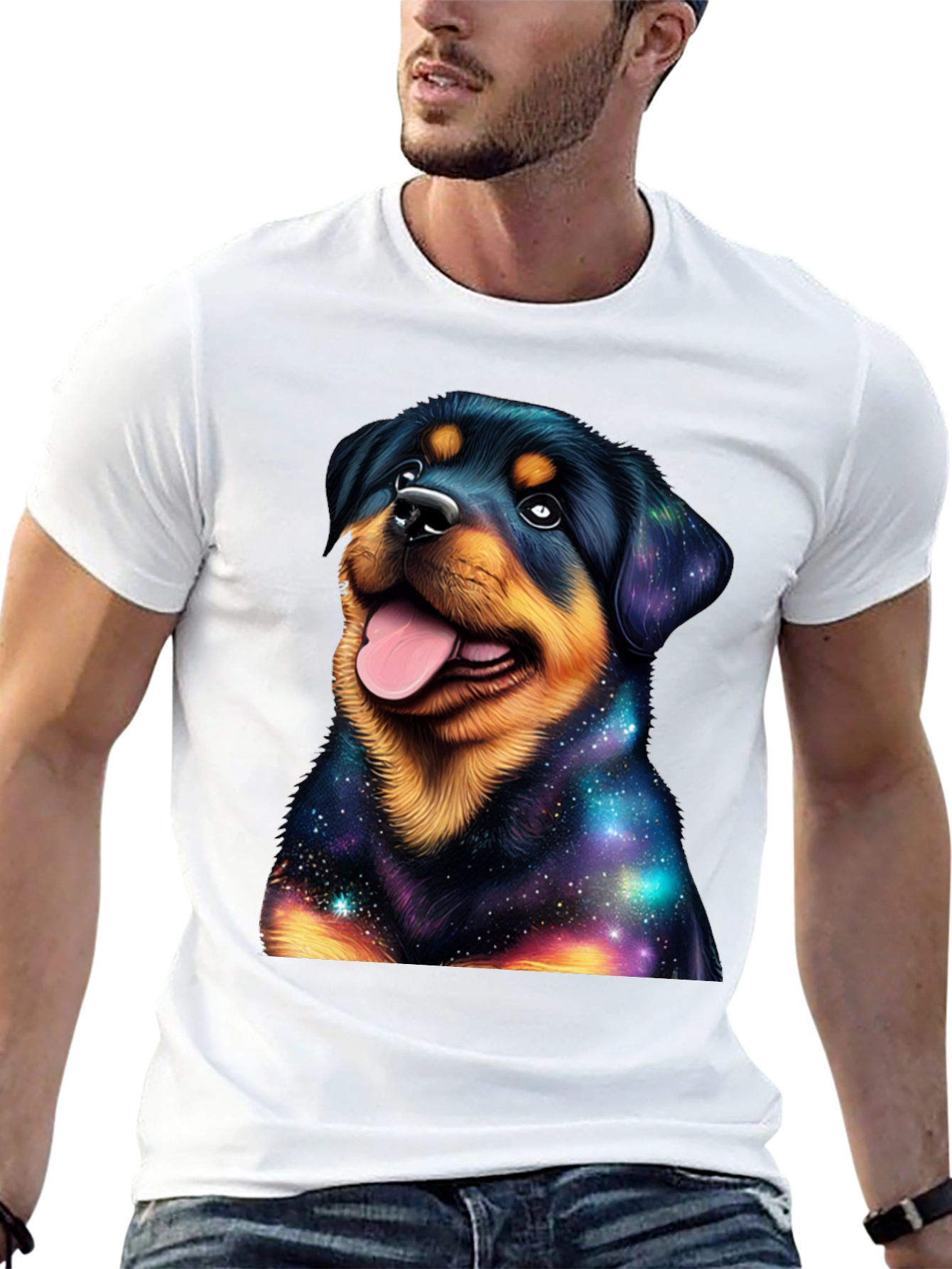 Galaxy Rottweiler Graphic T-Shirt - Stylish Dog Tee