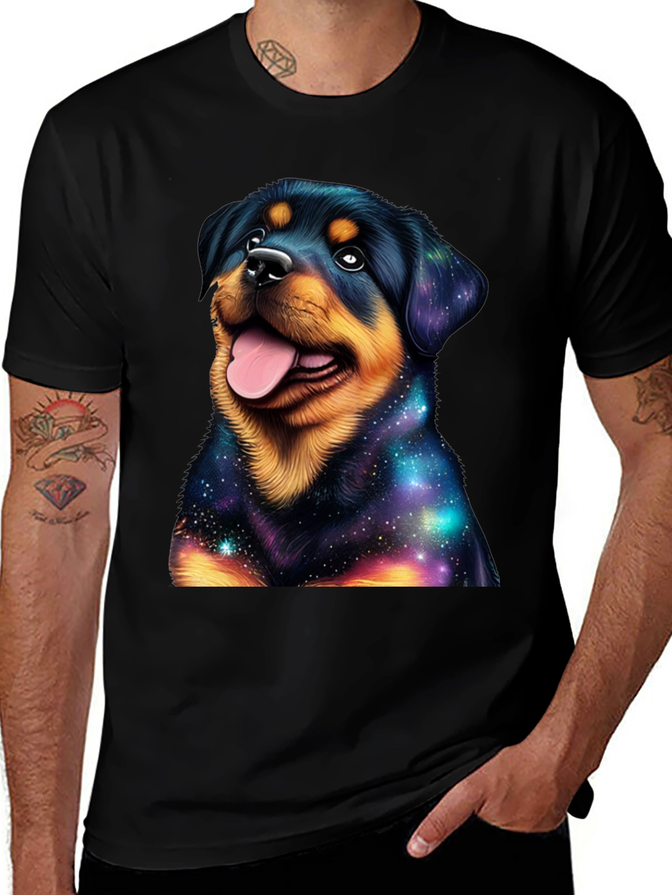 Galaxy Rottweiler Graphic T-Shirt - Stylish Dog Tee