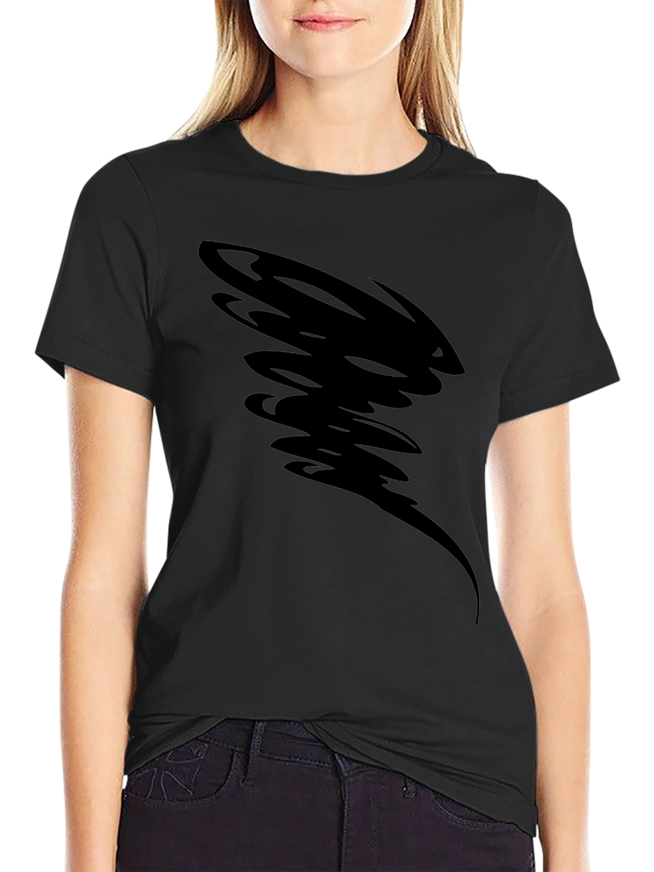 Mens Black Tornado Graphic Tee - Casual Style