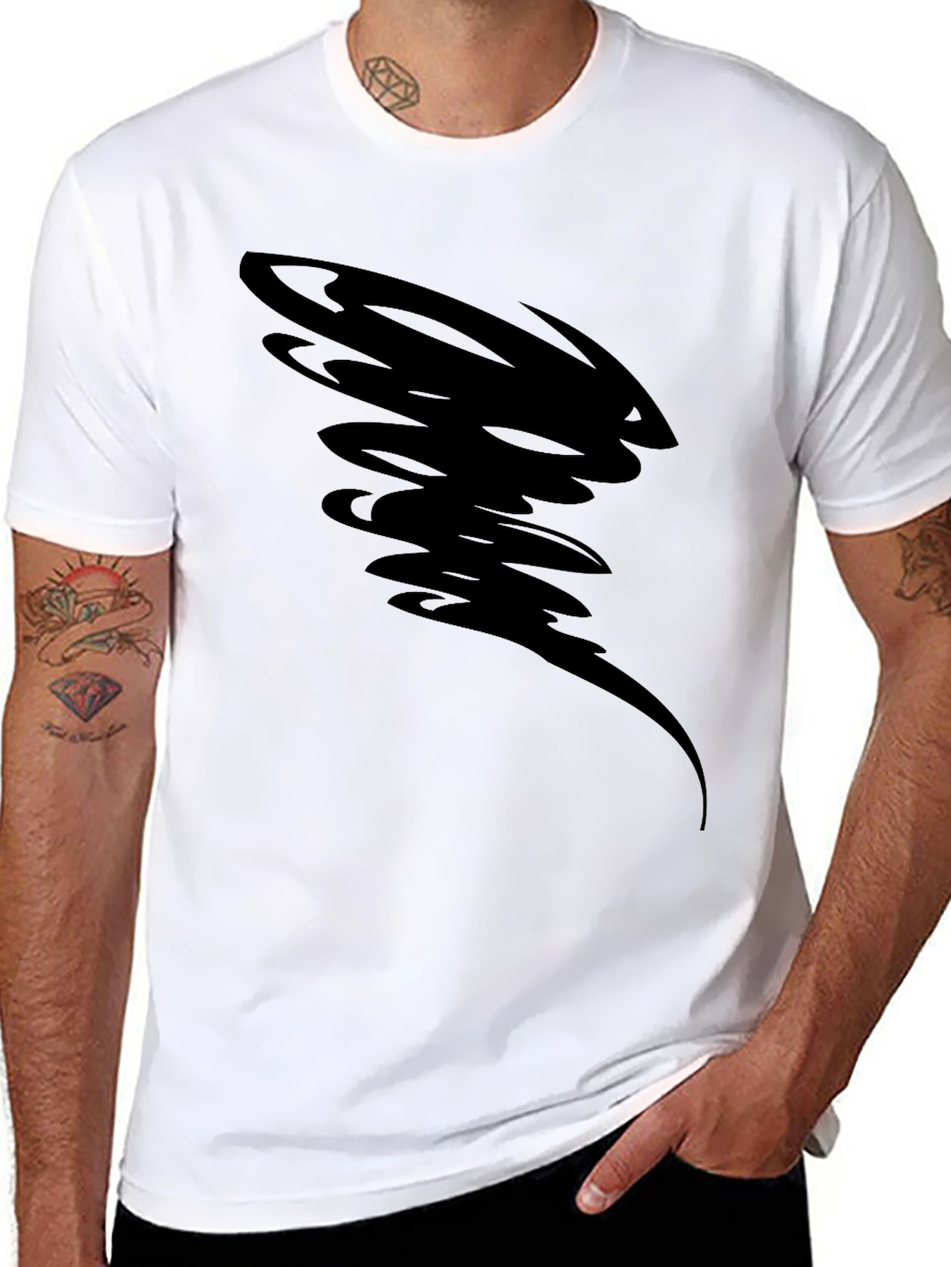 Mens Black Tornado Graphic Tee - Casual Style