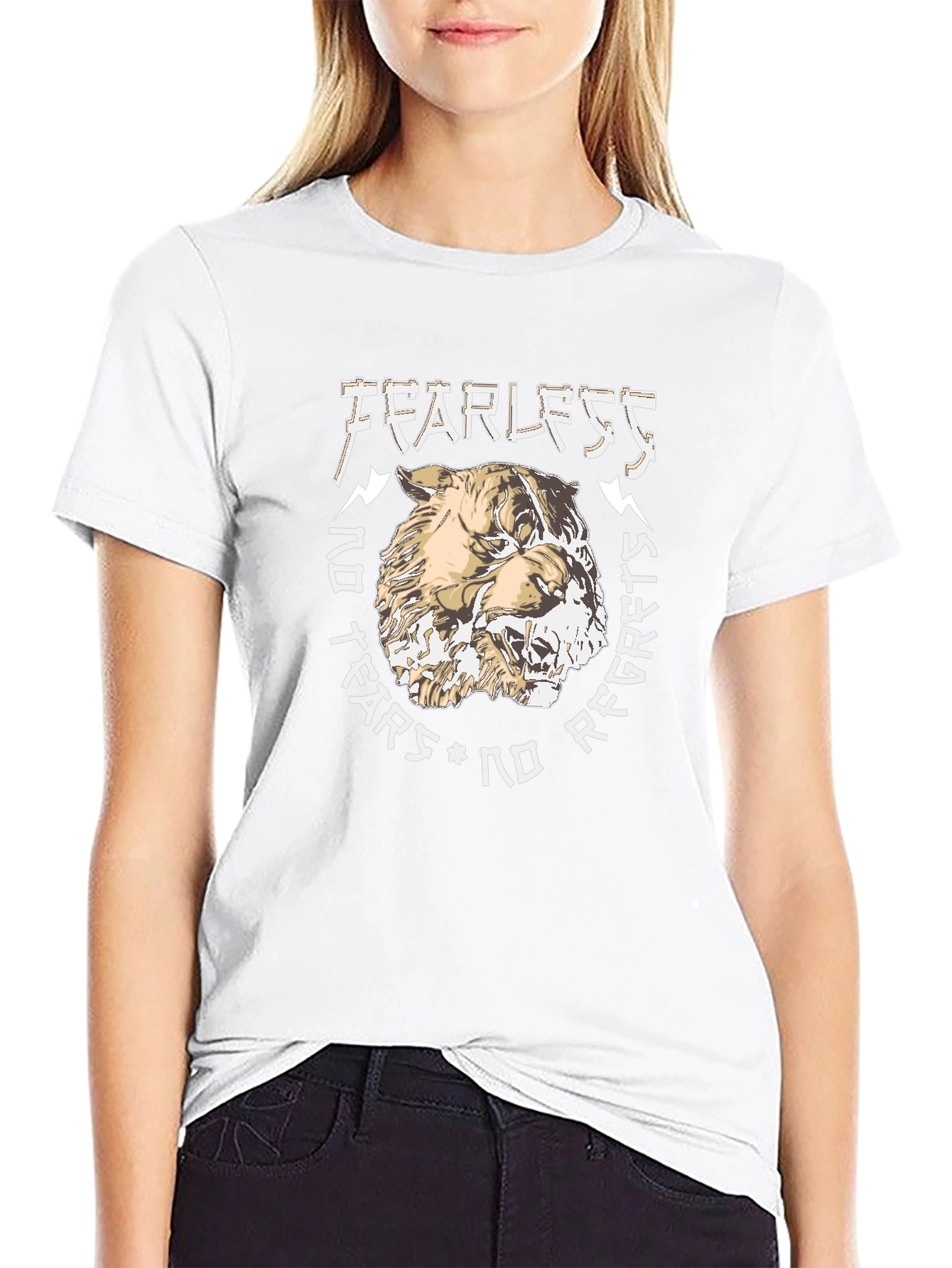 Fearless Graphic Print T-Shirt - Black