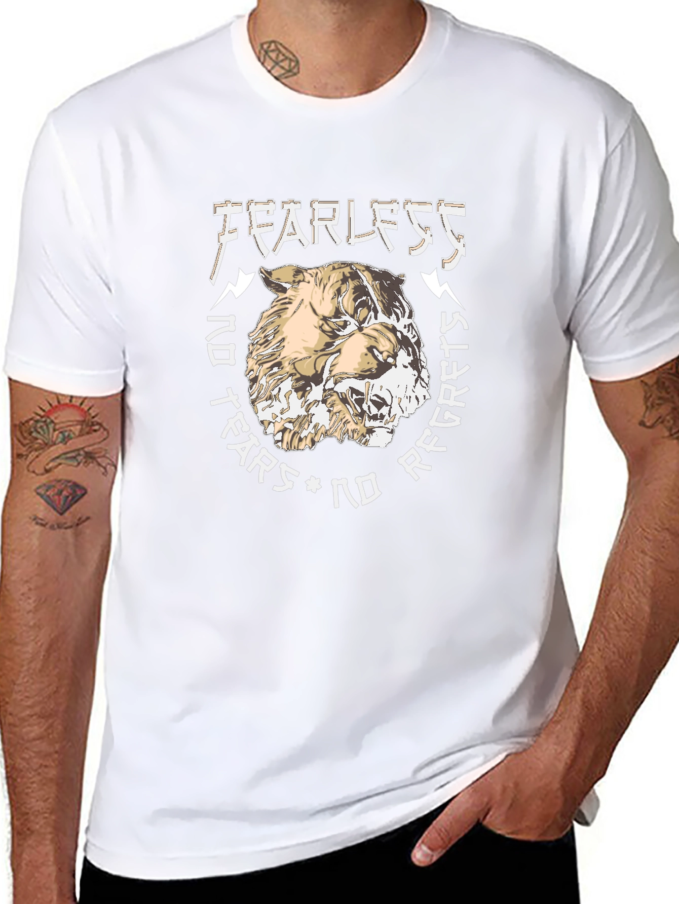 Fearless Graphic Print T-Shirt - Black