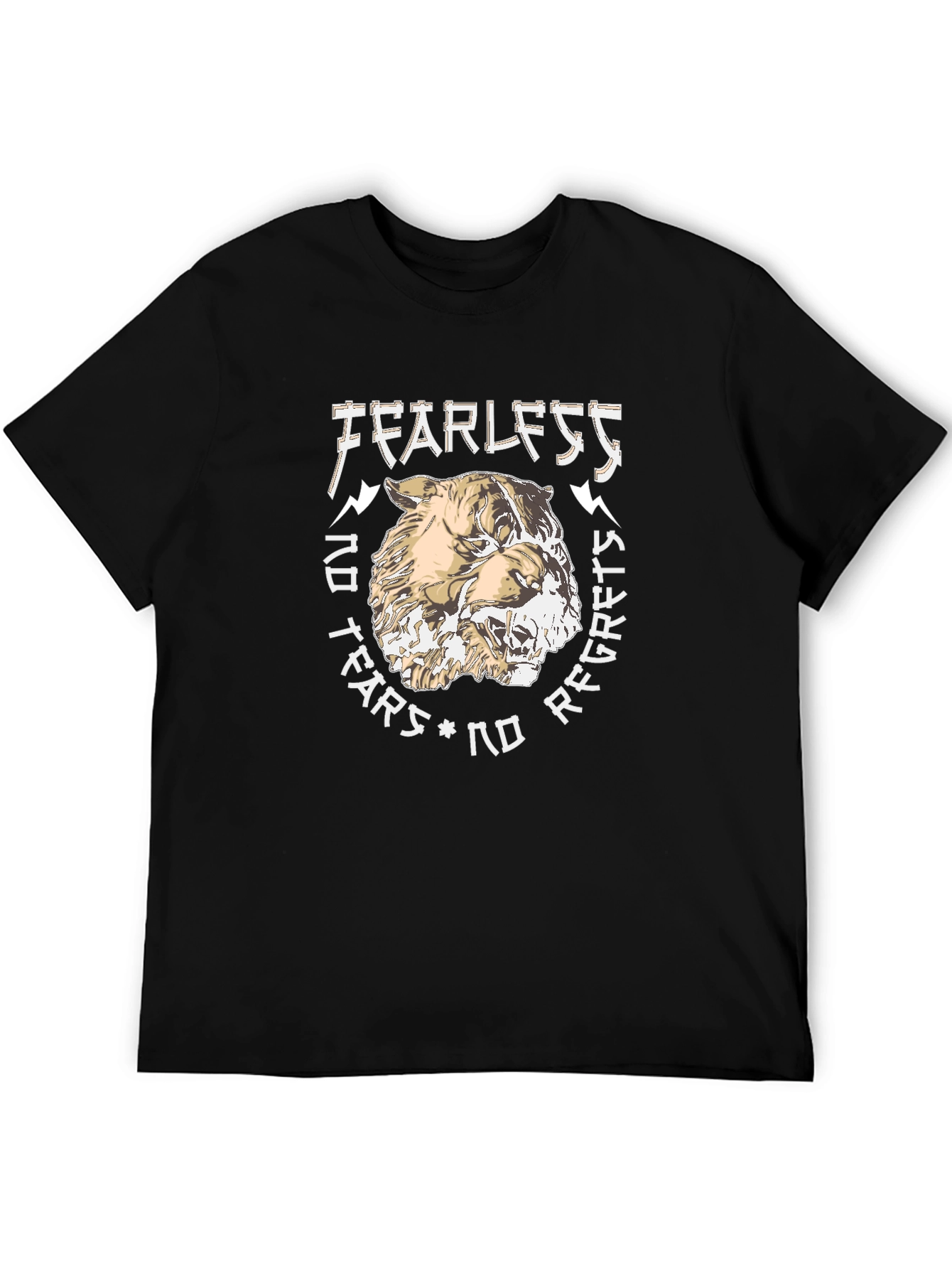 Fearless Graphic Print T-Shirt - Black
