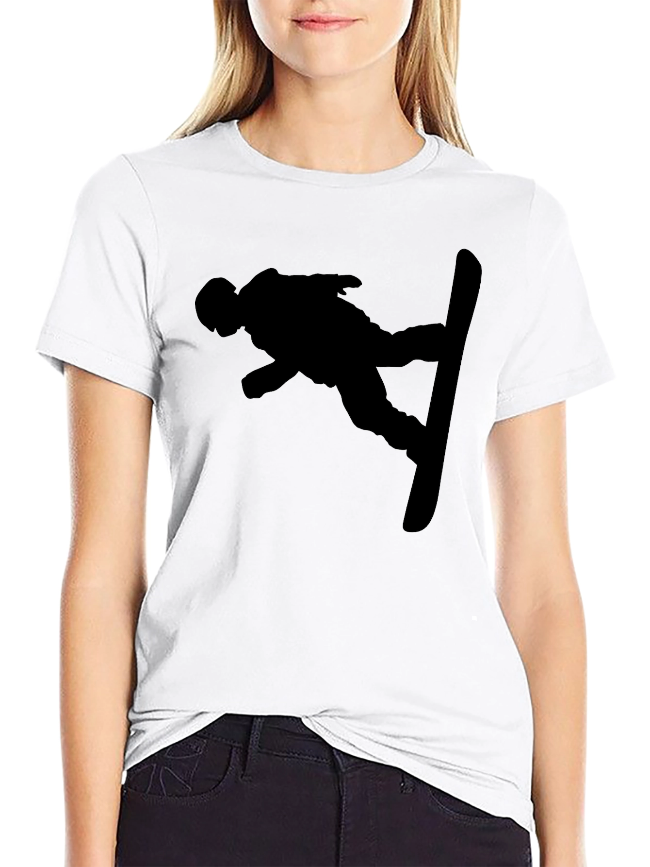 Silhouette Snowboarder Black T-Shirt