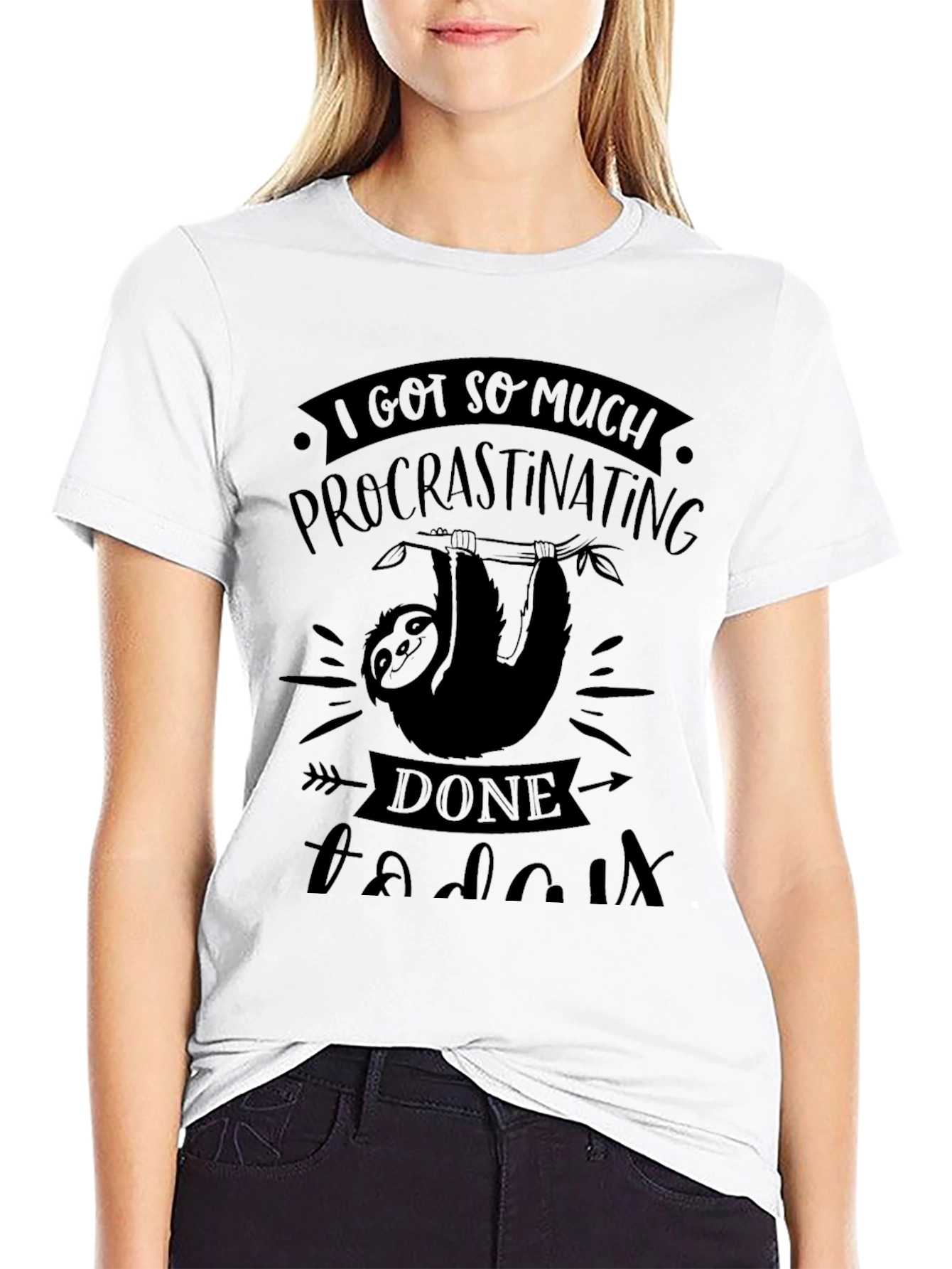 Procrastinating Sloth Graphic T-Shirt - Funny Novelty Tee