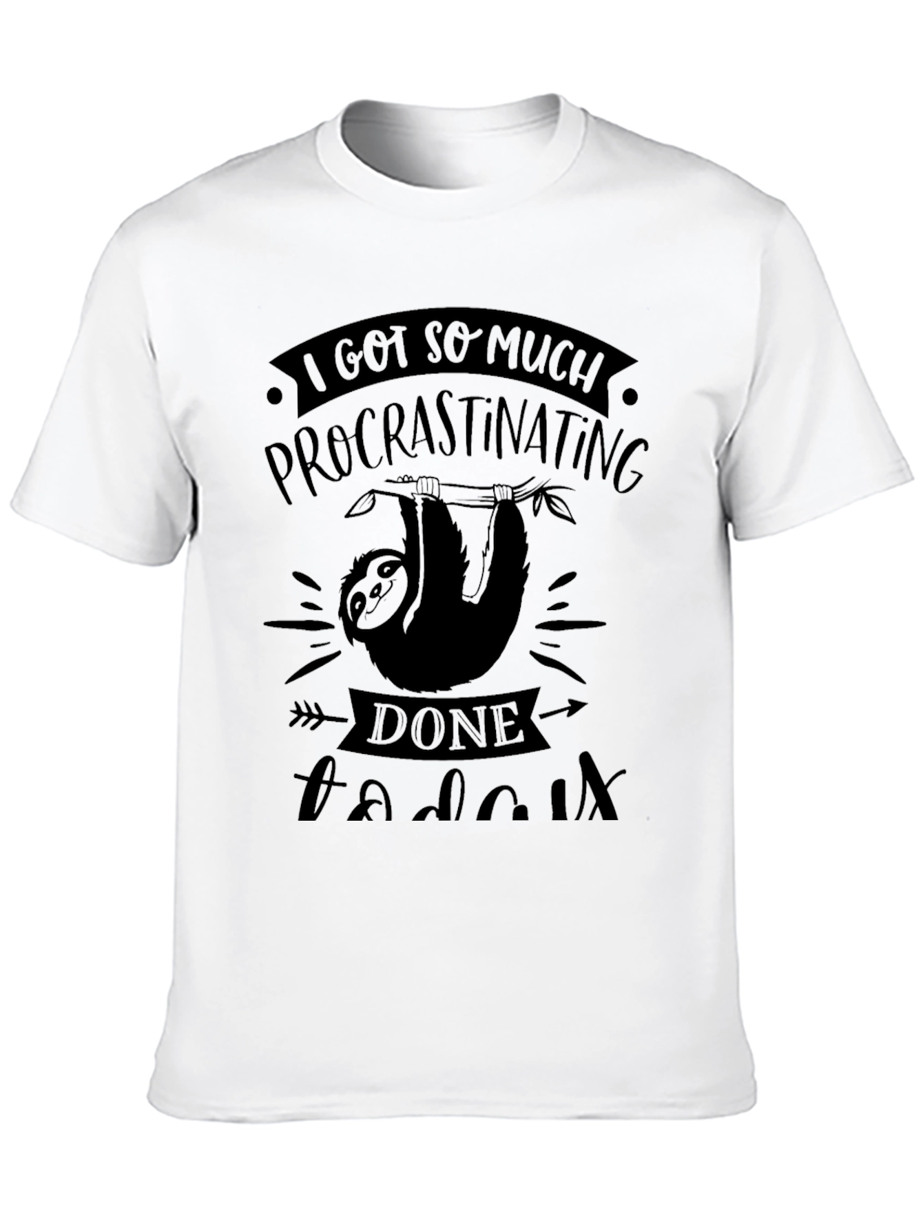 Procrastinating Sloth Graphic T-Shirt - Funny Novelty Tee