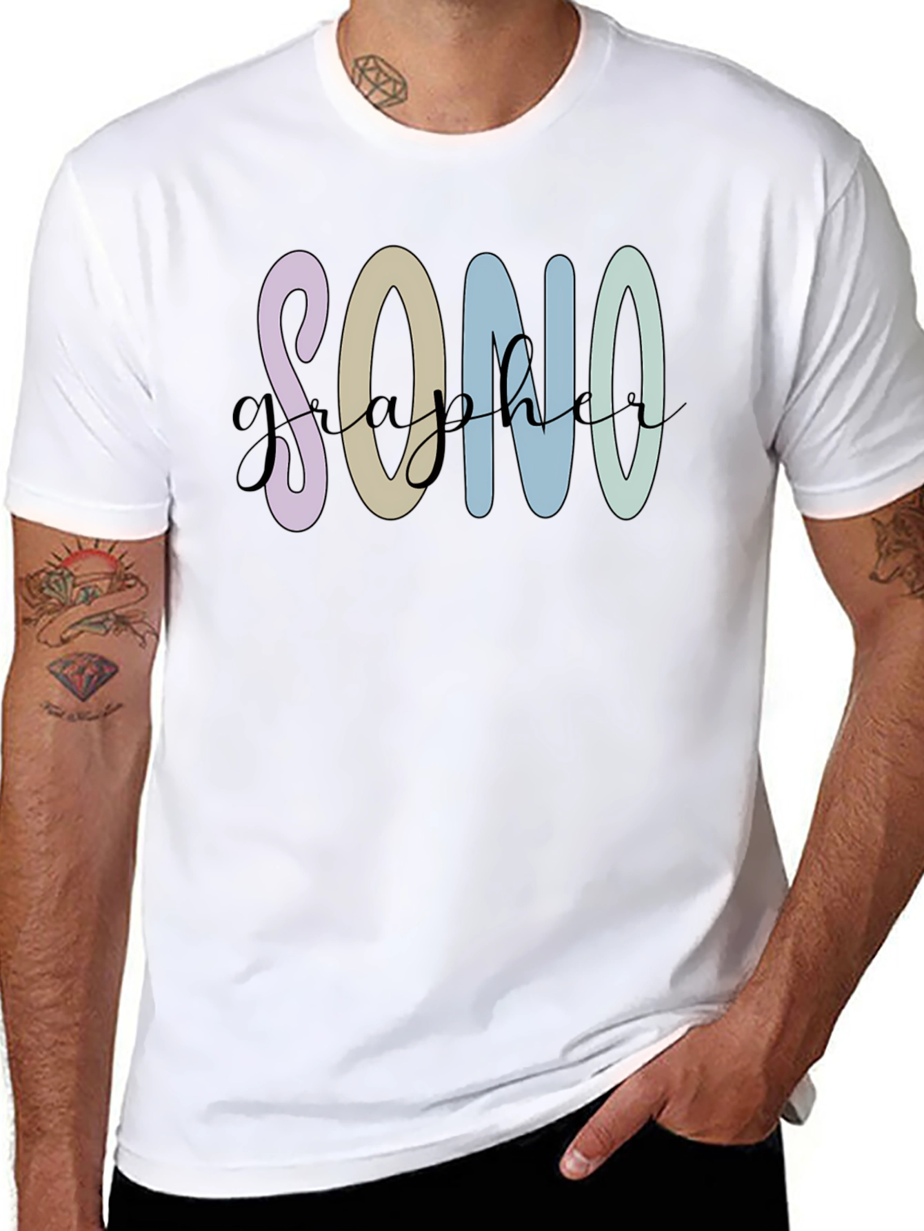 Sonographer T-Shirt - Pastel Graphic Tee