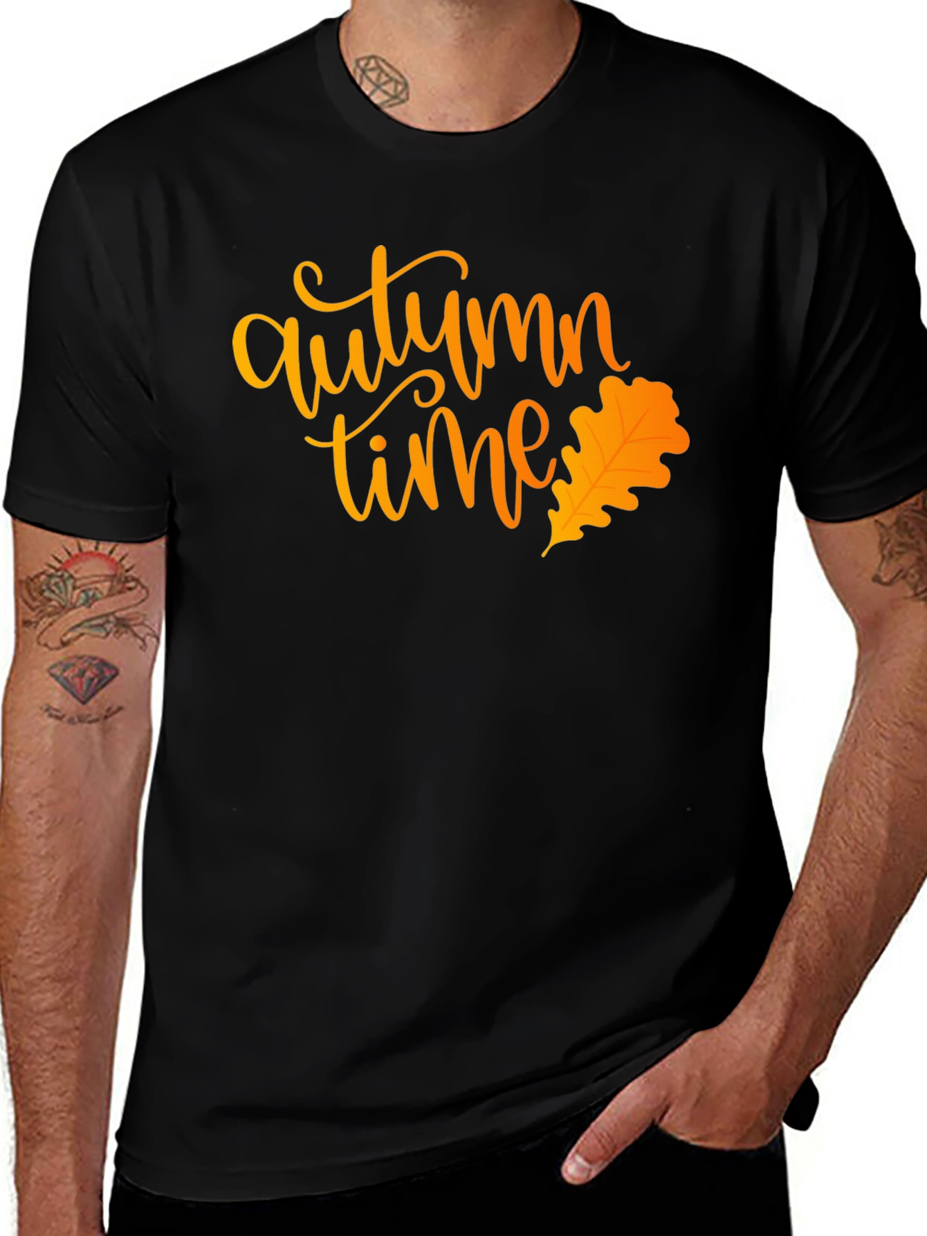 Autumn Time Black T-Shirt