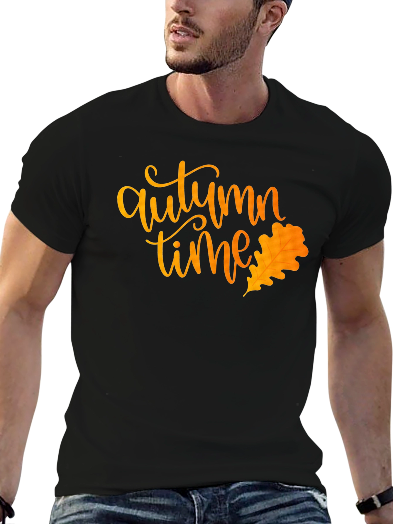 Autumn Time Black T-Shirt