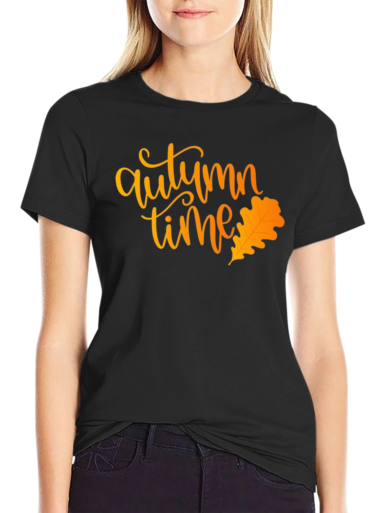Autumn Time Black T-Shirt