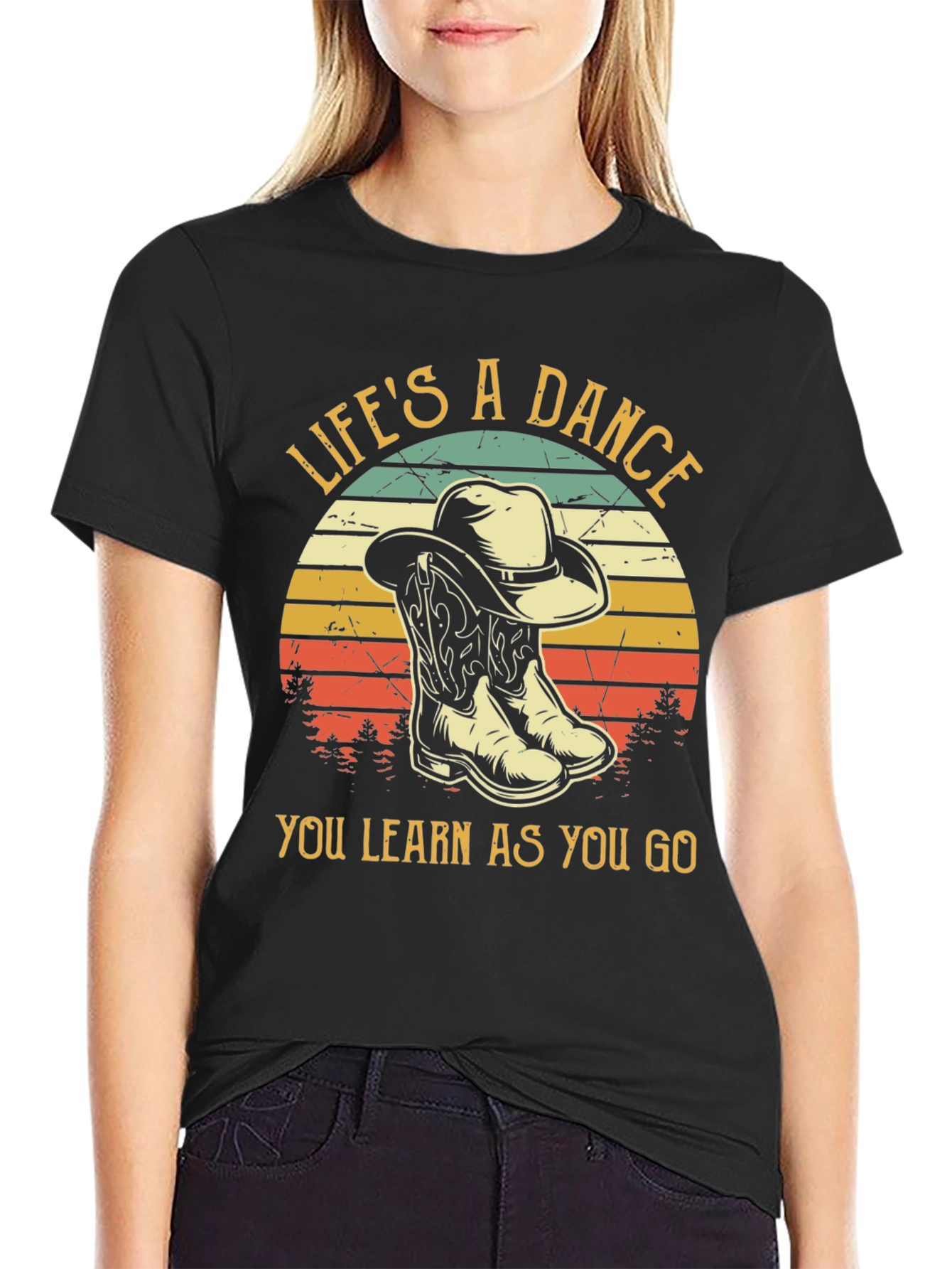 Lifes a Dance Cowboy Boots Graphic T-Shirt