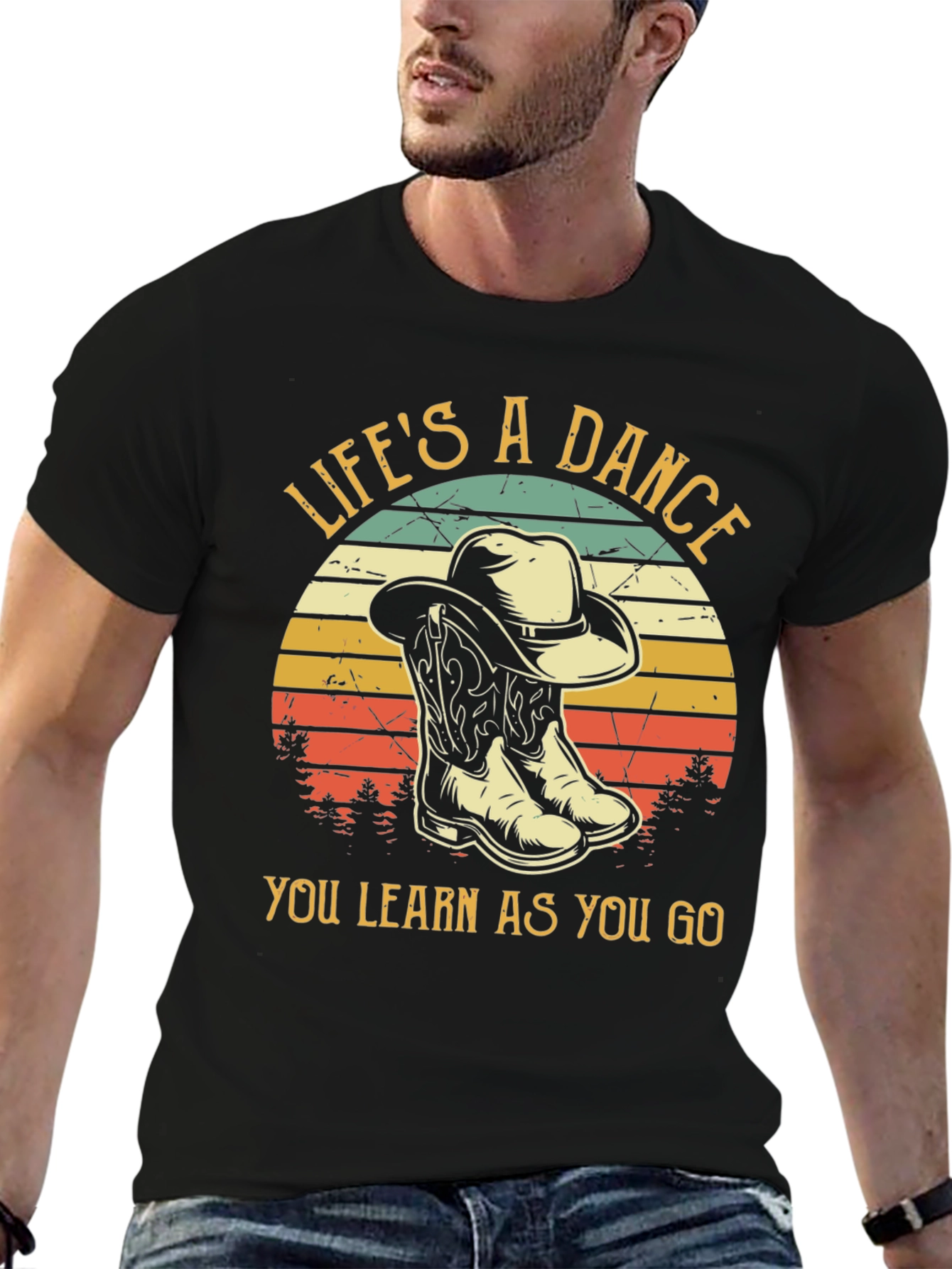 Lifes a Dance Cowboy Boots Graphic T-Shirt