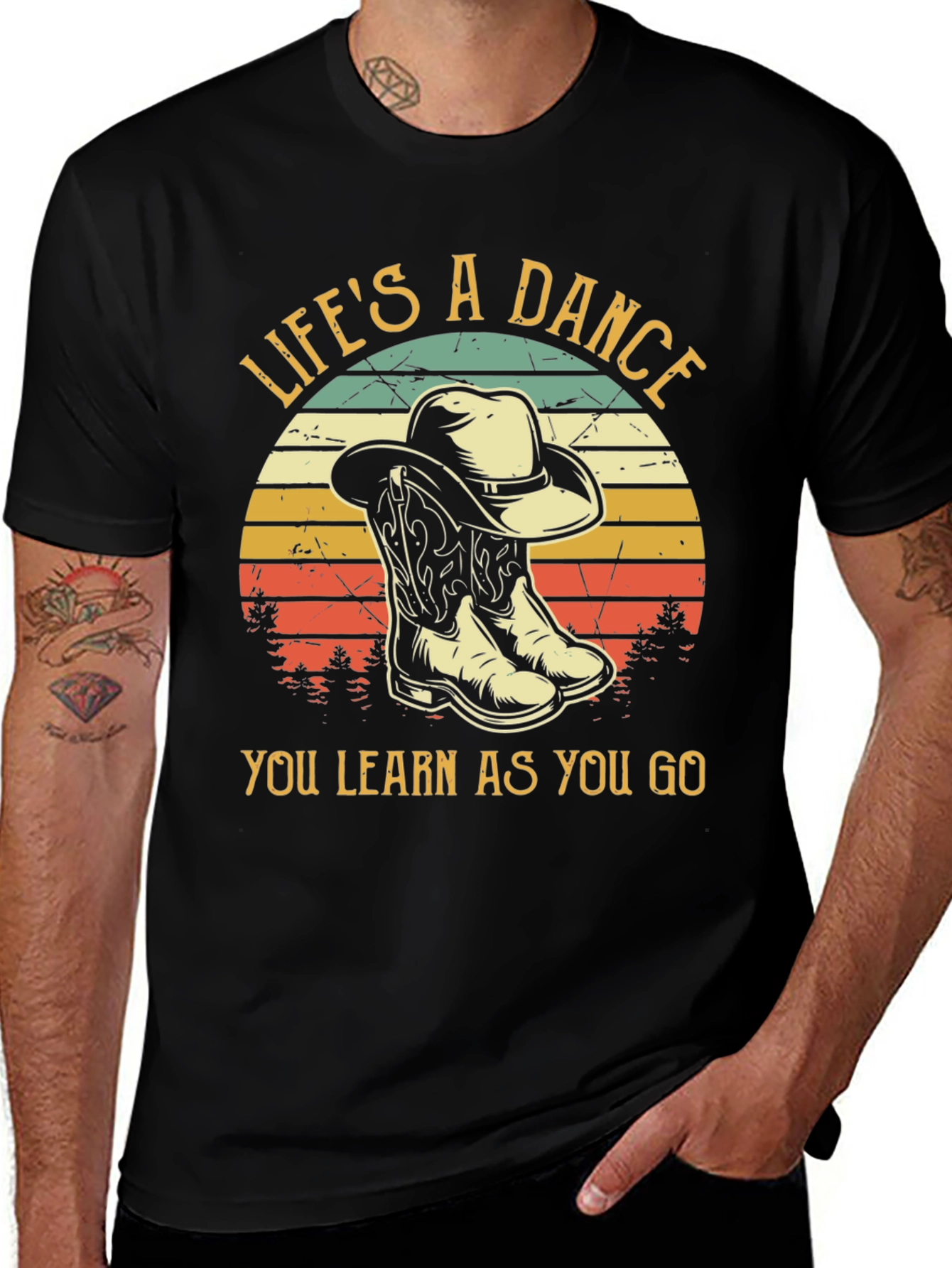 Lifes a Dance Cowboy Boots Graphic T-Shirt