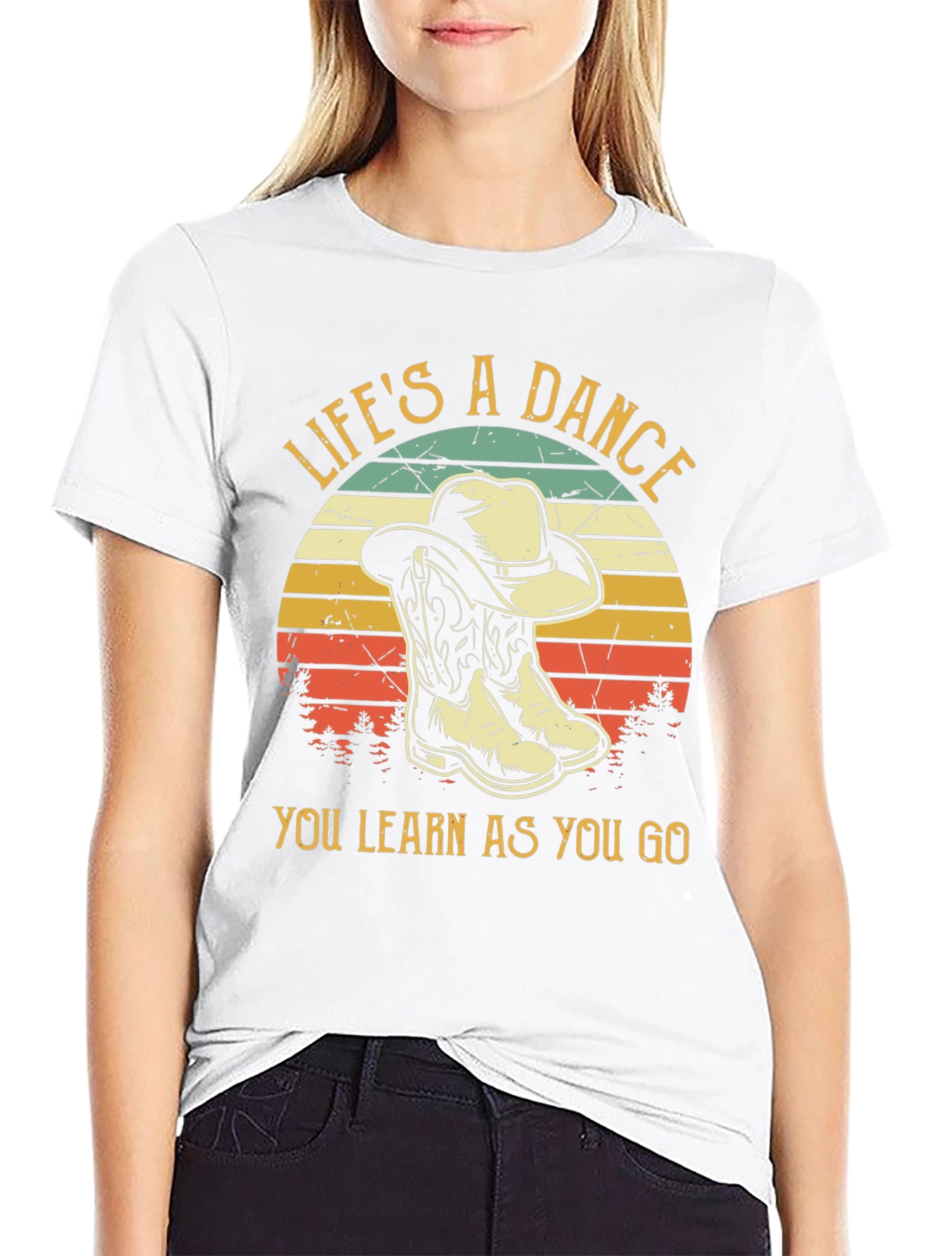 Lifes a Dance Cowboy Boots Graphic T-Shirt