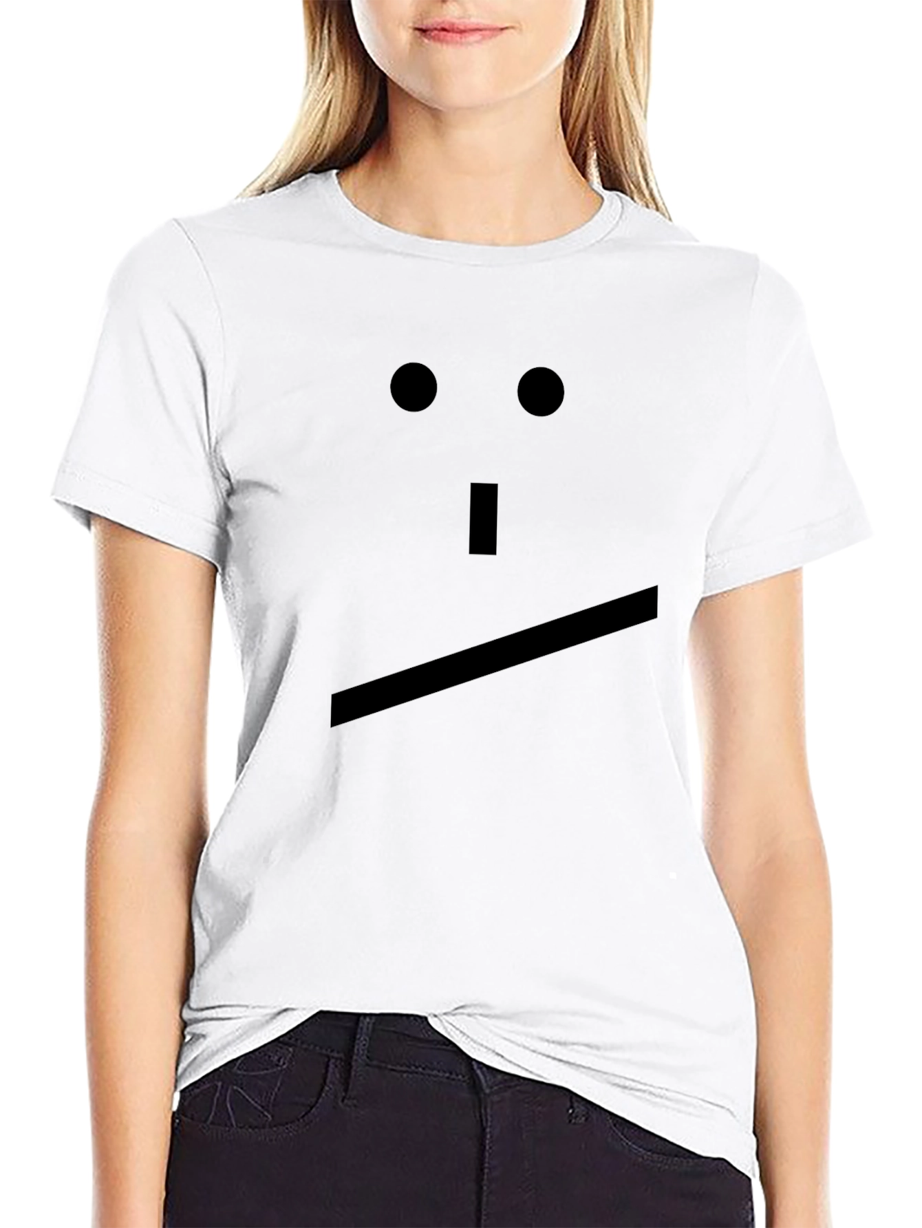 Minimalist Face Graphic Black T-Shirt